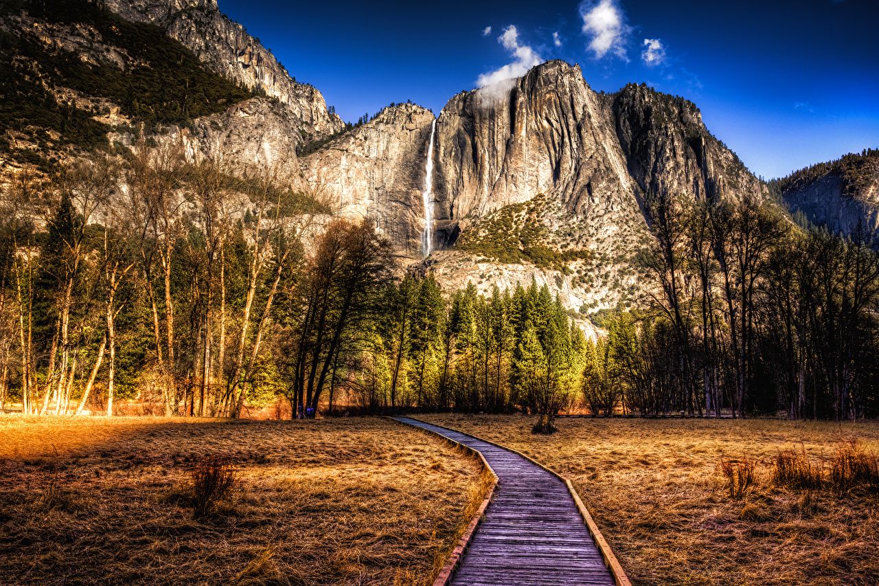 Desktop Wallpaper Yosemite California USA HDRI Nature Autumn