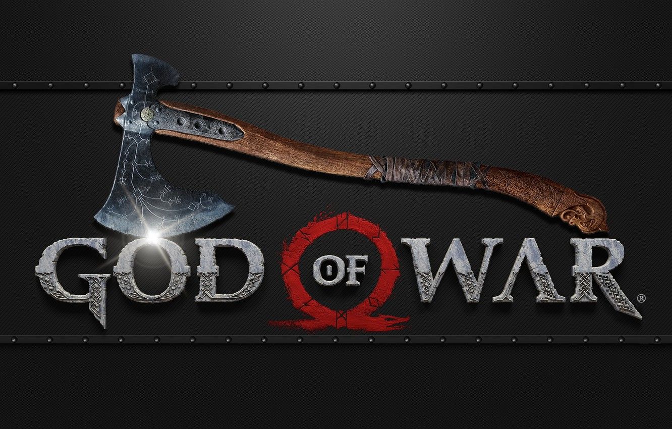 Wallpaper axe, logo, game, god of war, weapon, kratos, wood, blade, god, leviathan, gow, leviathan axe image for desktop, section игры