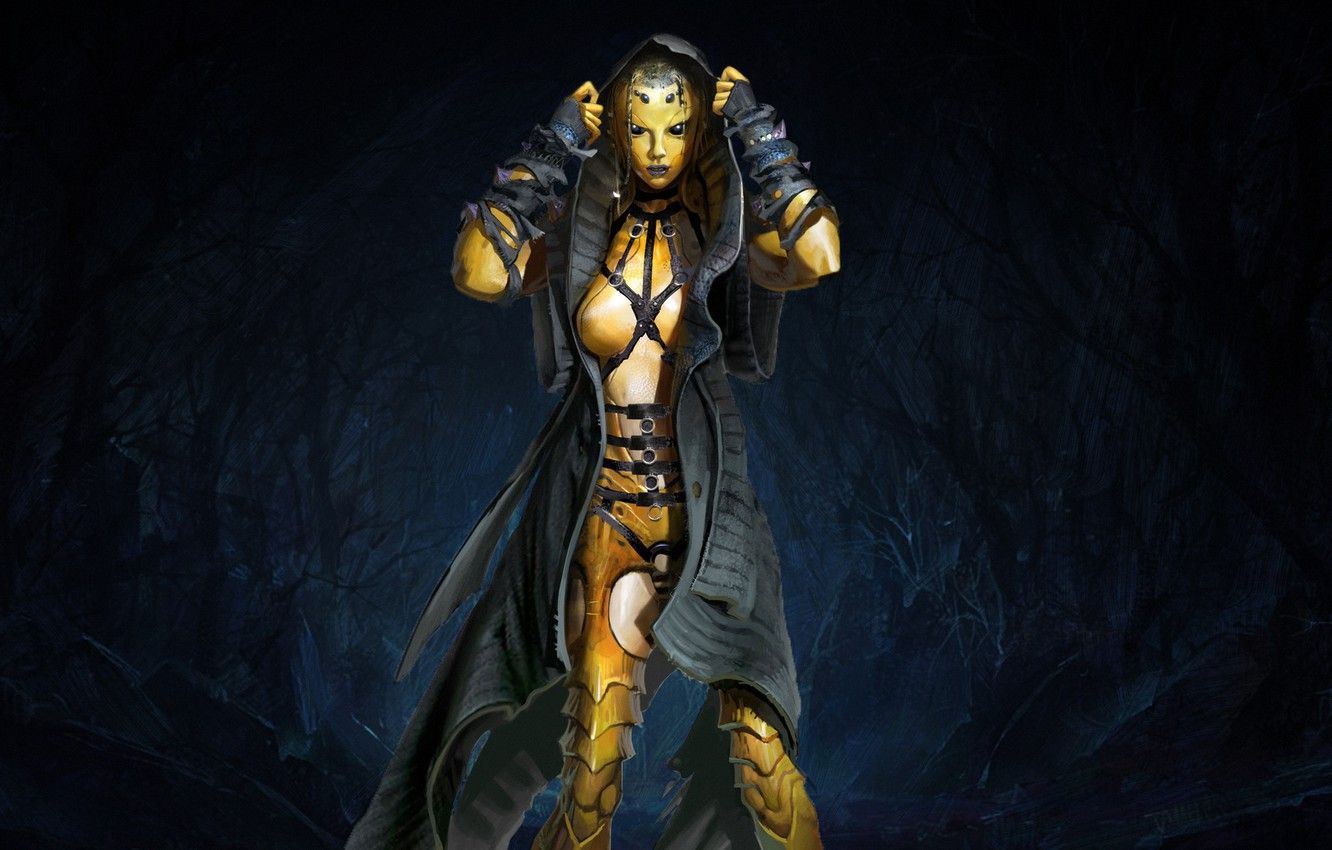 Wallpaper The game, Forest, Fighter, Mortal Kombat, Character, D Thief, Chitin, Swarm Queen, D'Vorah image for desktop, section игры