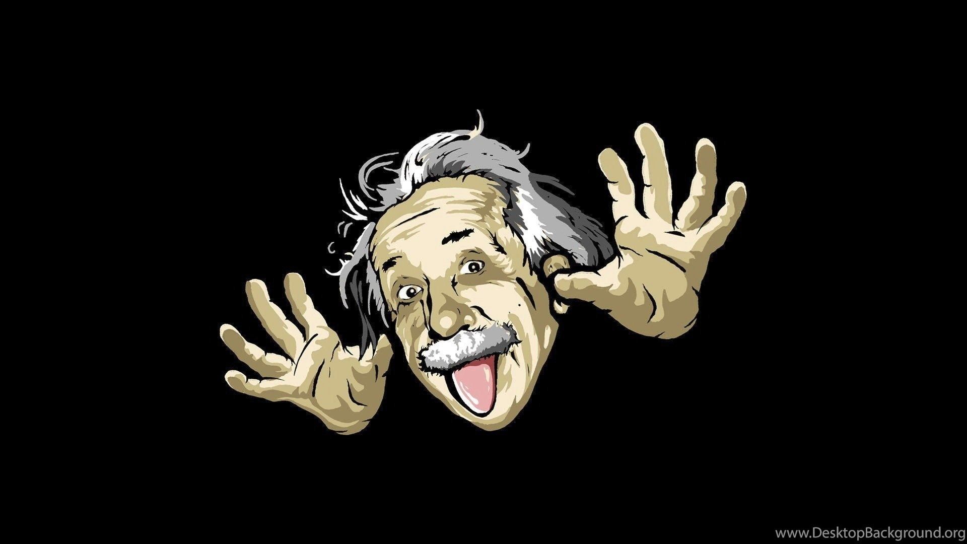 Wallpaper Funny Face Cover Cartoon Albert Einstein Black Wallpaper. Desktop Background