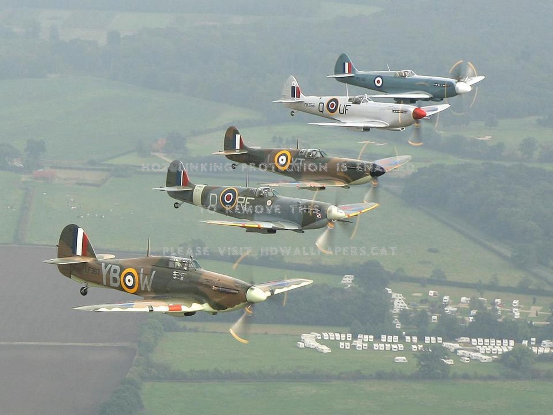 british fighter formation hawker hurricane