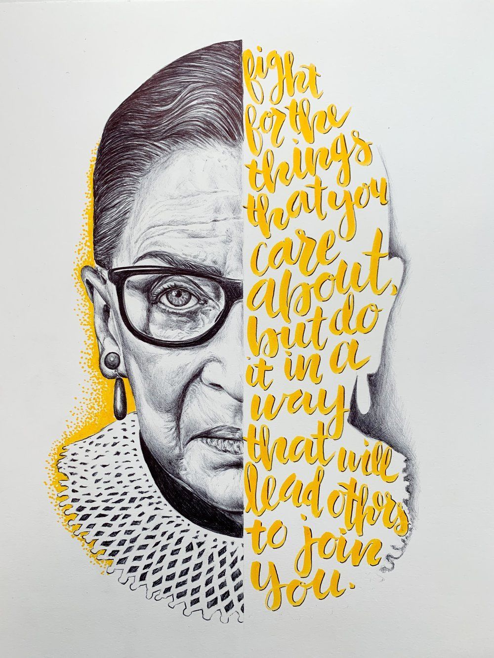 Ruth Bader Ginsburg Print. Typography portrait, Ruth bader ginsburg, Art wallpaper iphone
