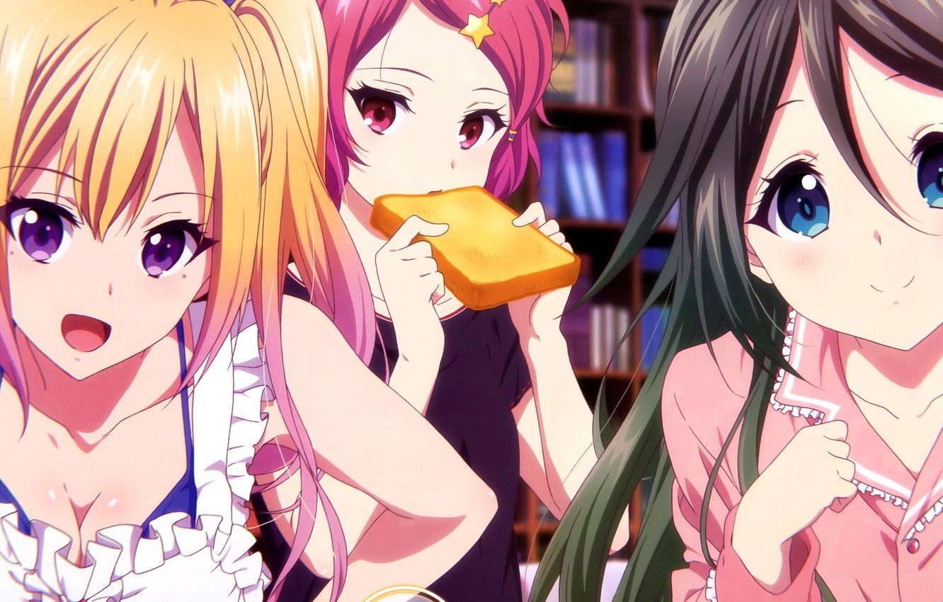 Wallpaper Musaigen no Phantom World, Koito Minase, Reina Izumi, Mai Kawakami image for desktop, section прочее
