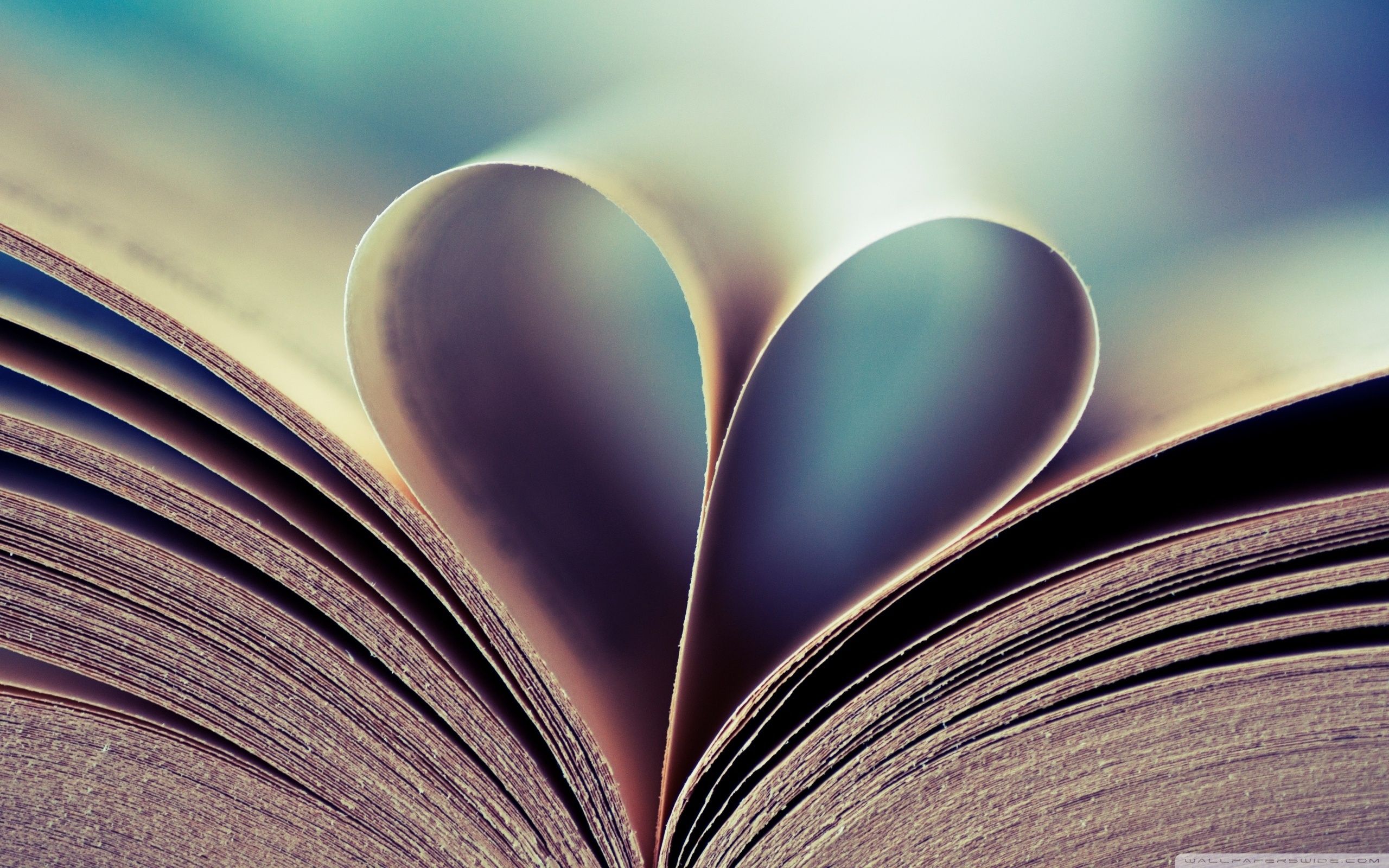 Book Pages Heart Love wallpaperx1600