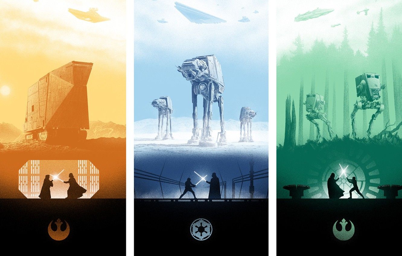 Wallpaper star wars, poster, The Empire strikes back, A New Hope, Return of the Jedi, New hope, Return of the Jedi, The Empire Strikes Back image for desktop, section фильмы