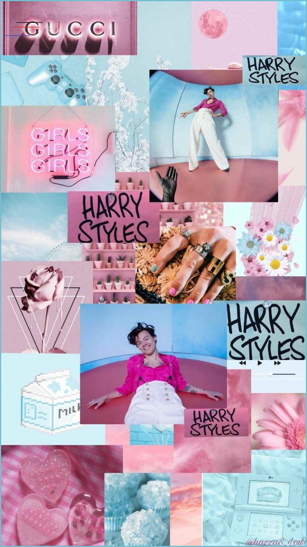 Wallpaper, background, collage, aesthetic, Harry Styles, Rock Star styles collage wallpaper