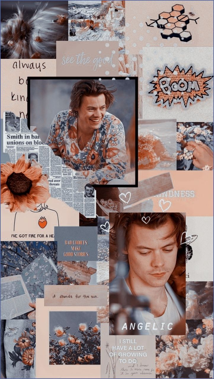 Laptop Harry Styles Collage Aesthetic Wallpaper