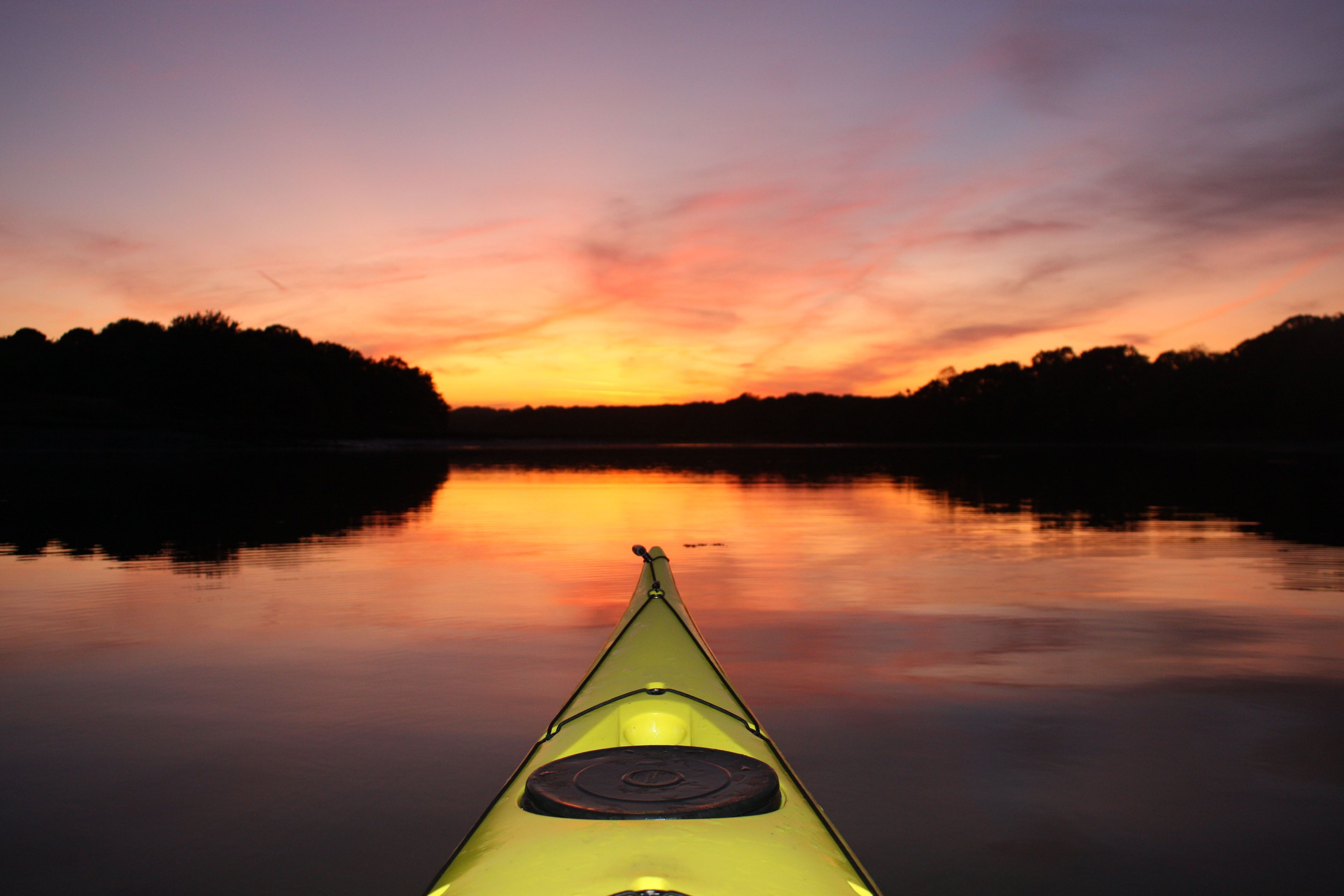 kayaking at sunset. Sea kayaking, Kayaking, Sunrise lake