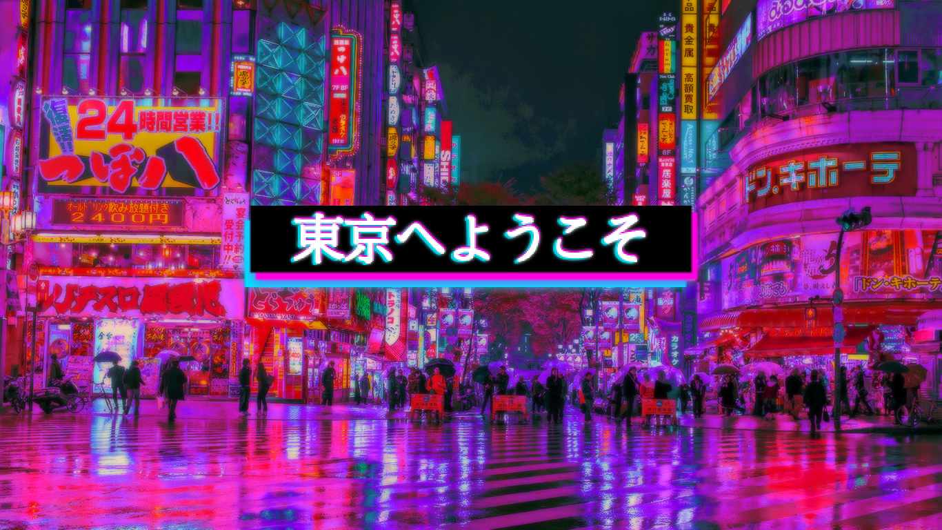 Hope you like this neon Tokyo I made. (I took the original street image off google)