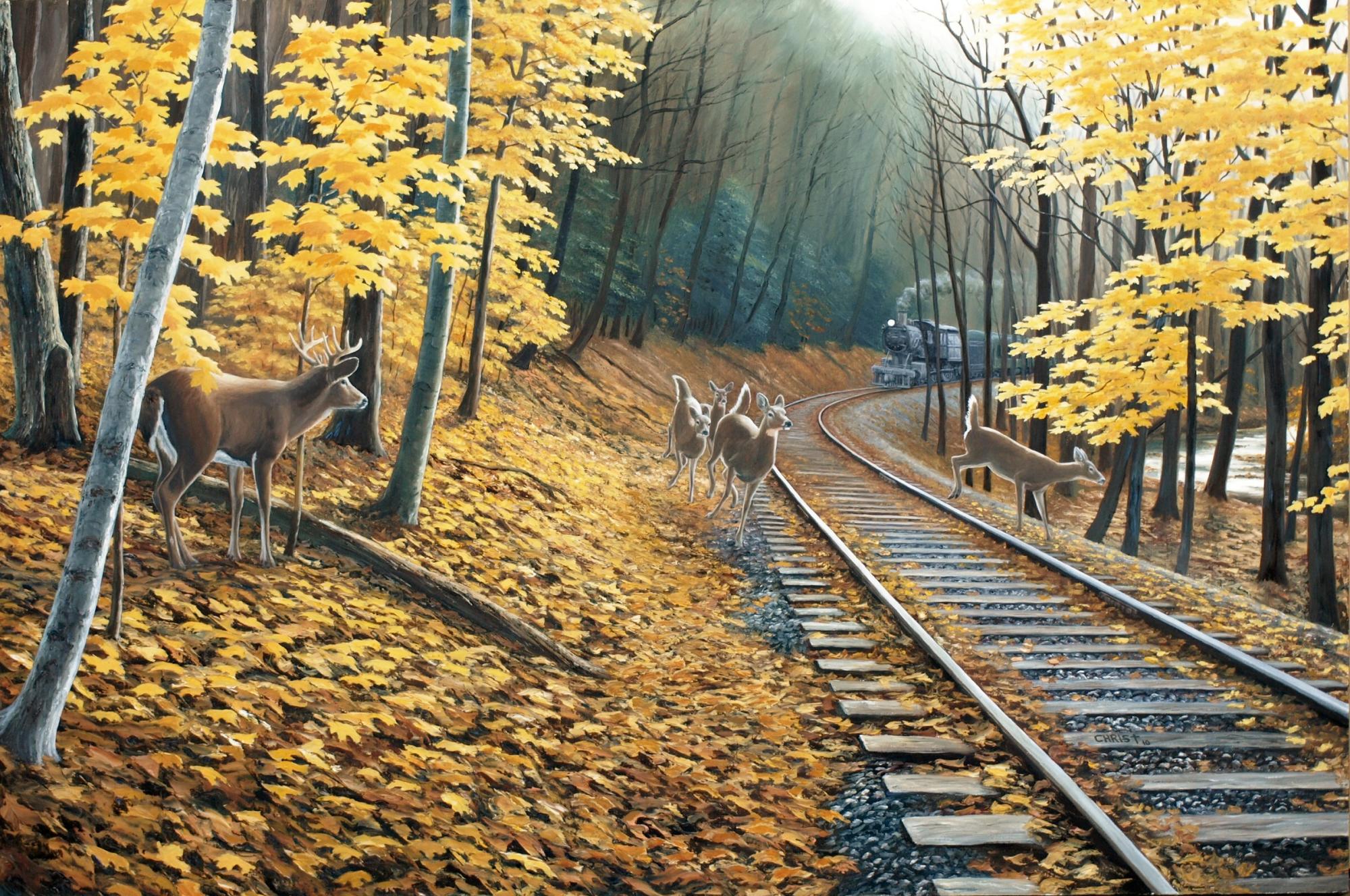 Dan Christ Gallery, Wildlife art prints on canvas, deer art, train art, turkey art, , PA