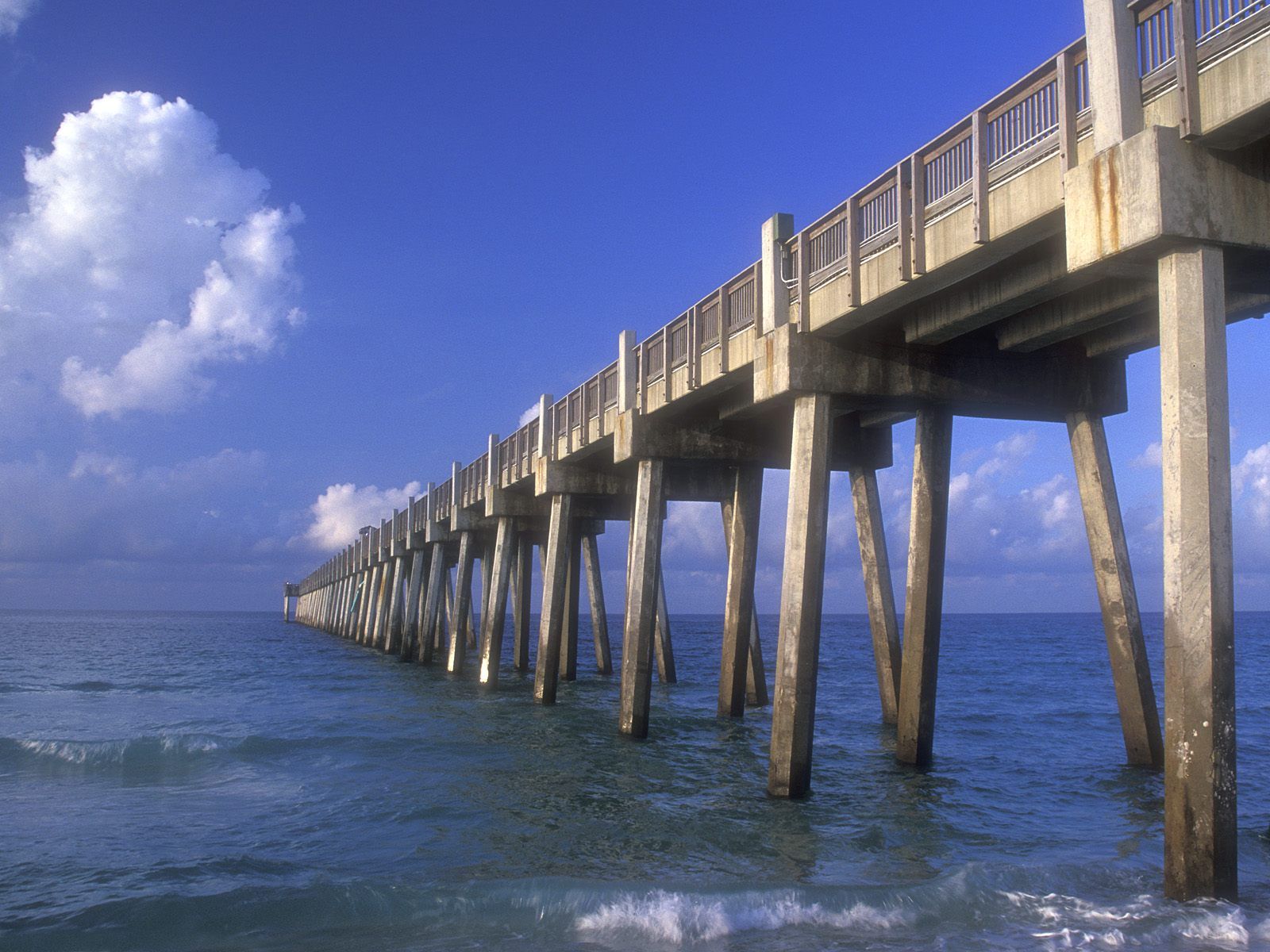 Gulf Pier Pensacola Beach Florida Travel Geographic Wallpaper