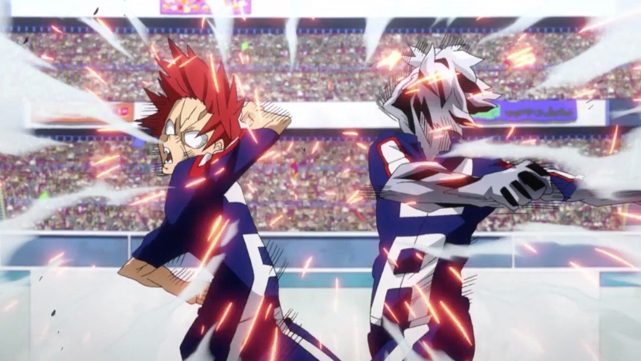 Boku no Hero Academia.. Kirishima vs Tetsutetsu. My hero, My hero academia, Boku no hero academia