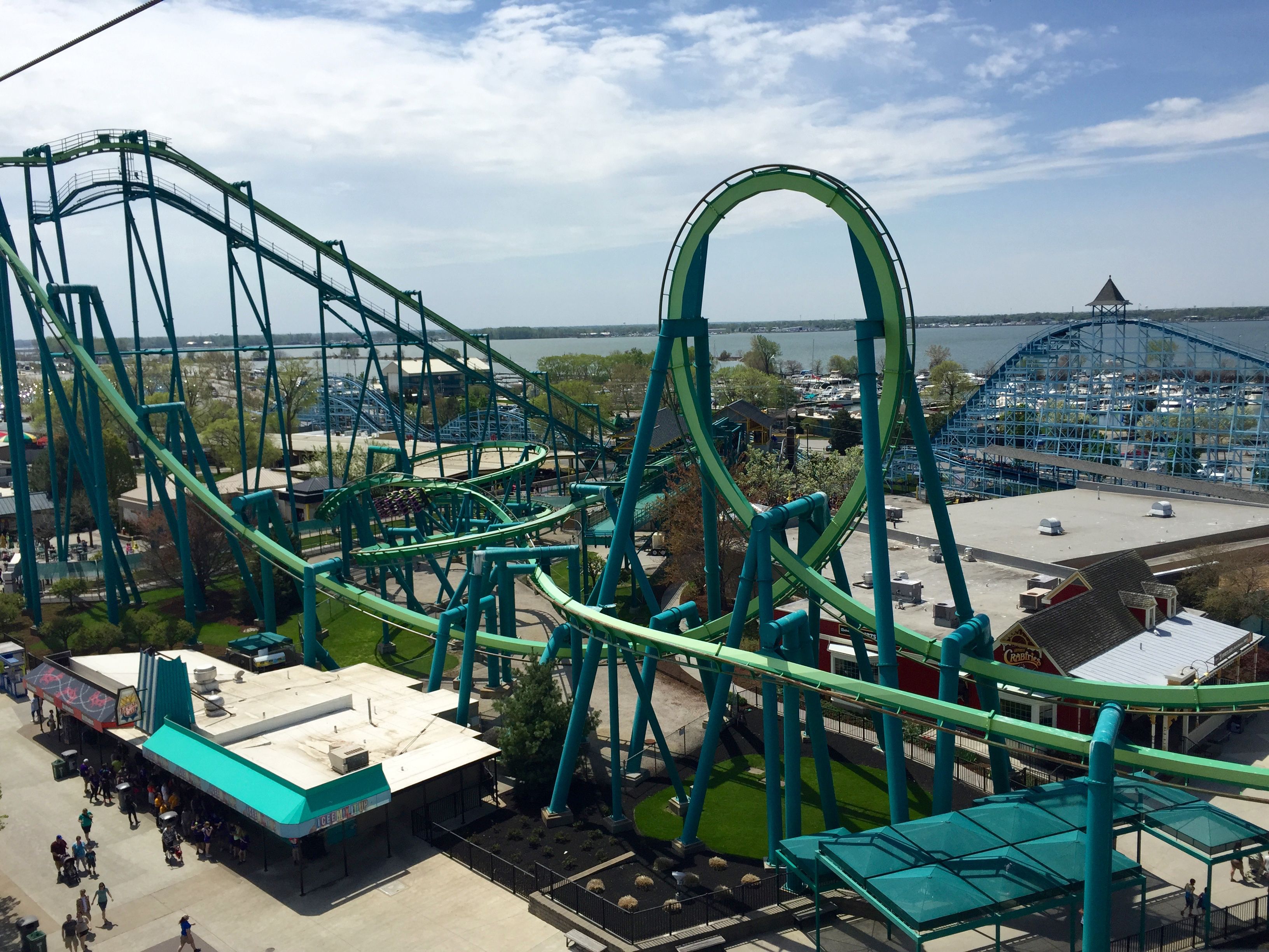 Cedar Point aerial view of Raptor