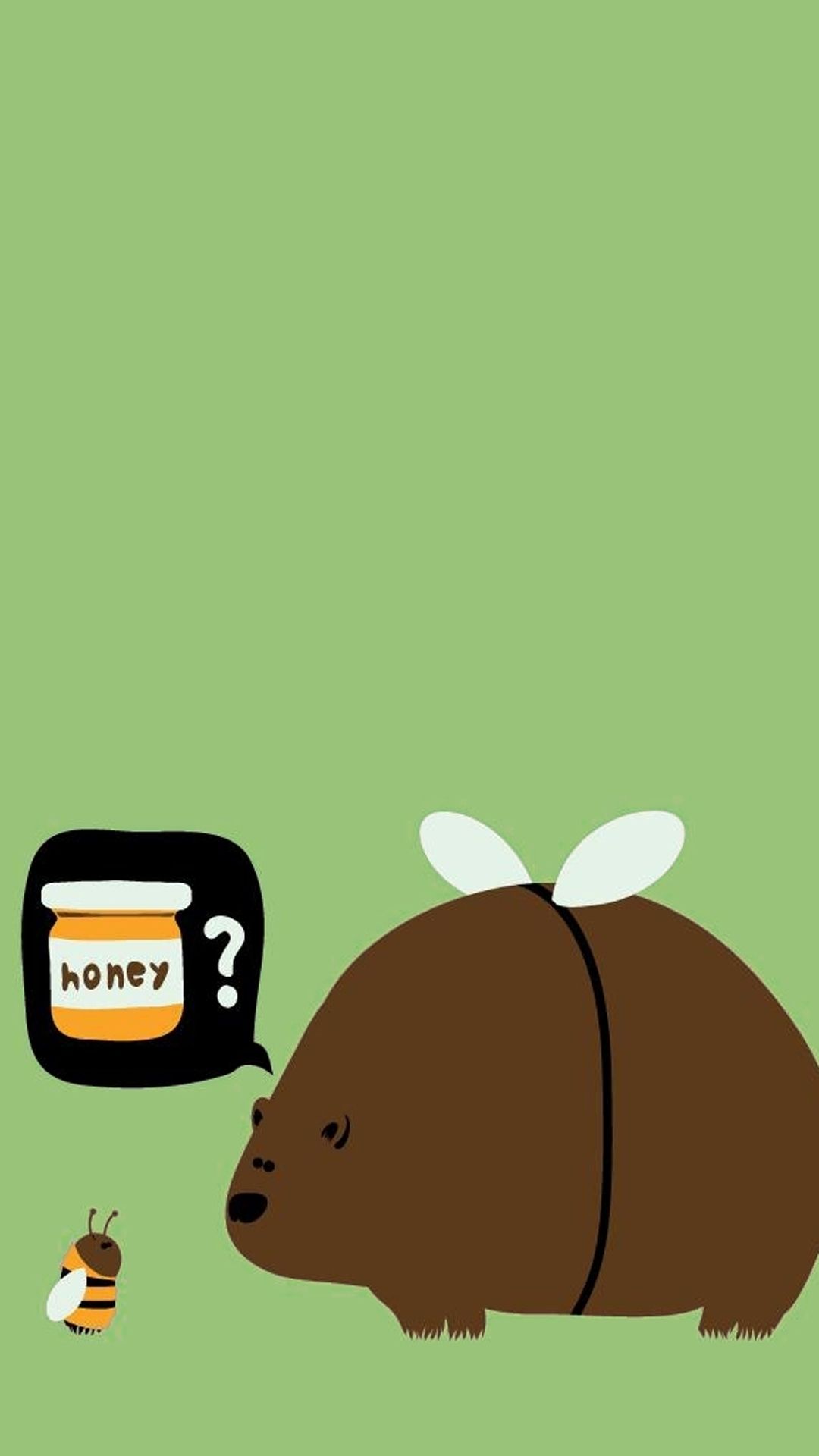Cute Bear Honey Bee iPhone 8 Wallpaper Free Download