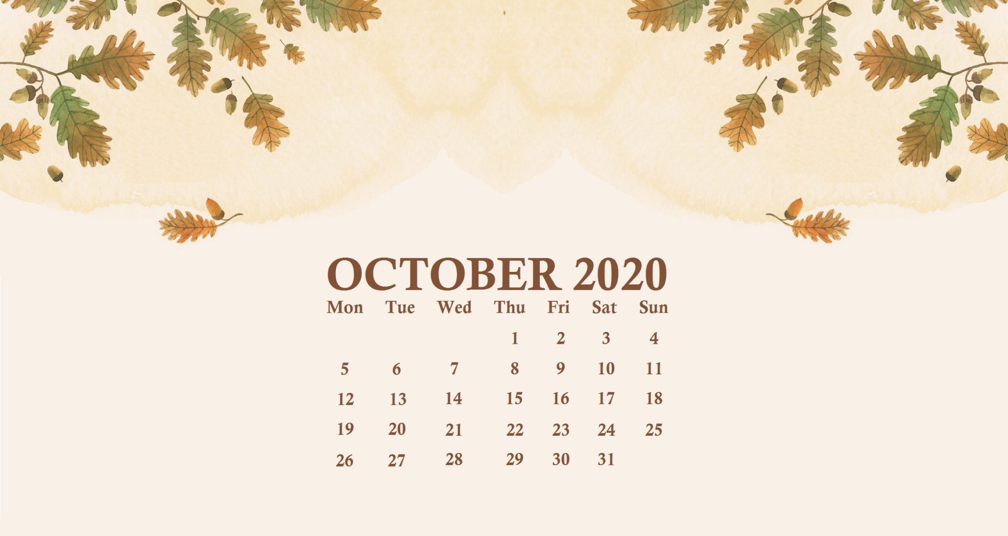 October 2020 Desktop Calendar Wallpaper. Calendar wallpaper, Desktop wallpaper calendar, Desktop calendar