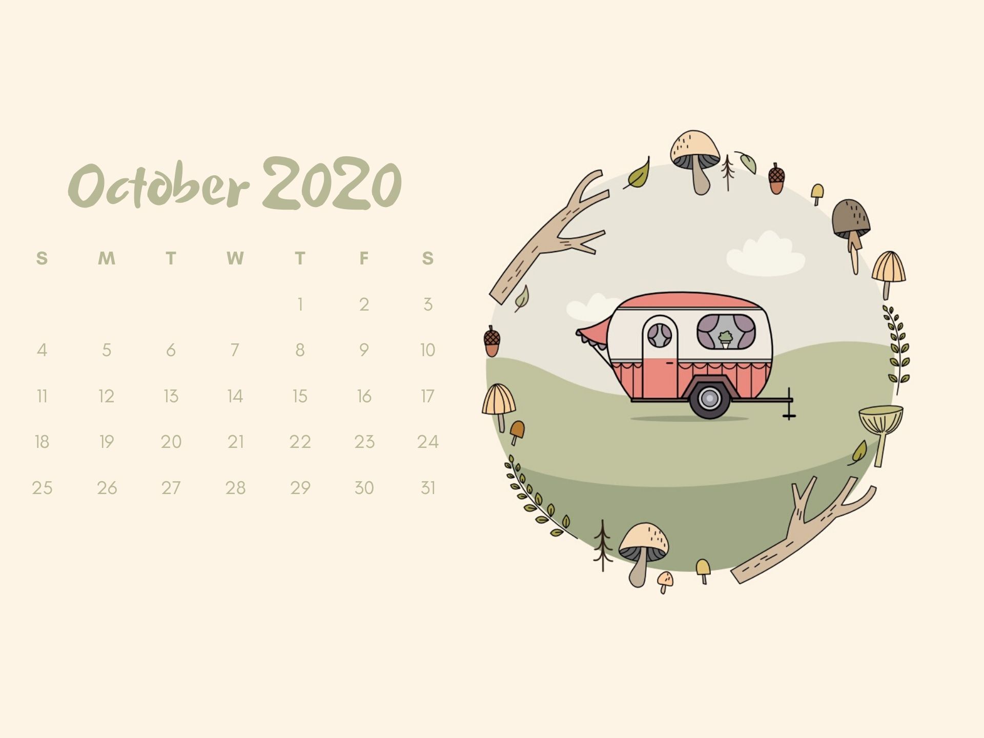 October 2020 Calendar HD Wallpaper Free Download