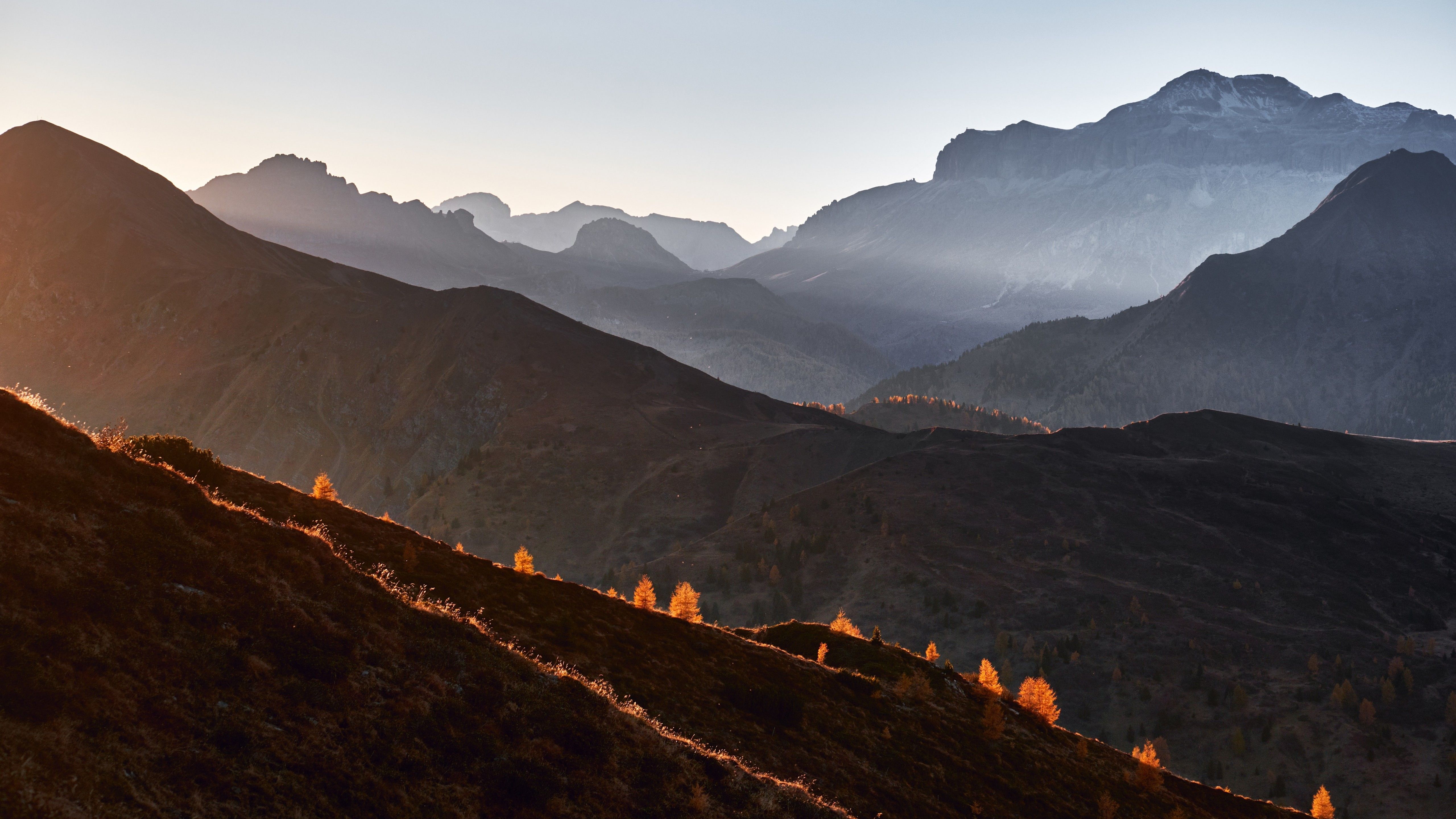 Giau Pass 4K Wallpaper, Mountains, Dolomites, Mist, Foggy, Landscape, Italy, 5K, Nature
