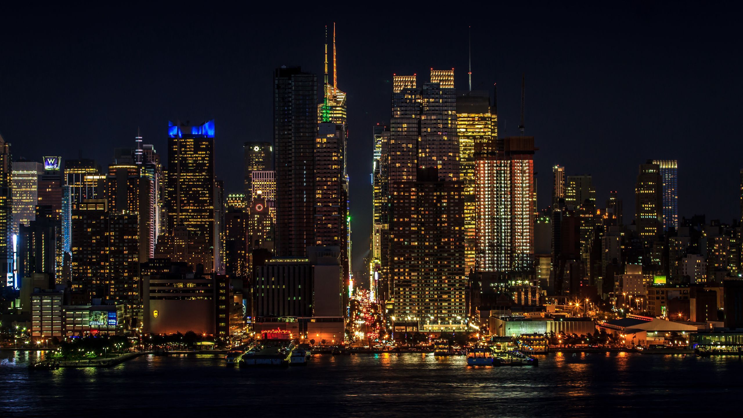 Wallpaper Cityscape, Night, New York, Manhattan, Skyscrapers, 2020 At Night HD Wallpaper