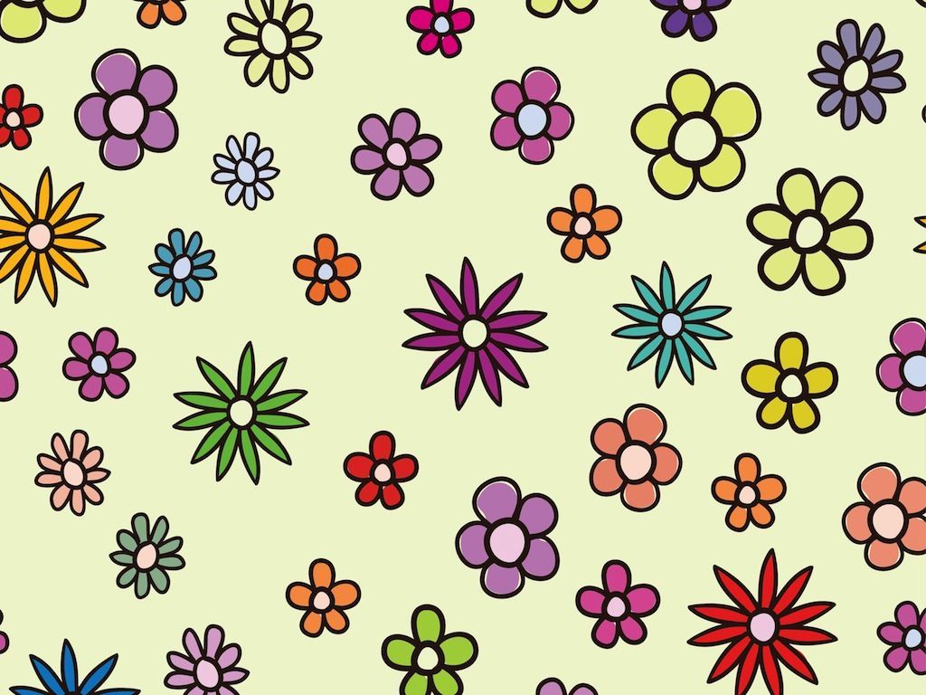 Cartoon Flowers Wallpaper