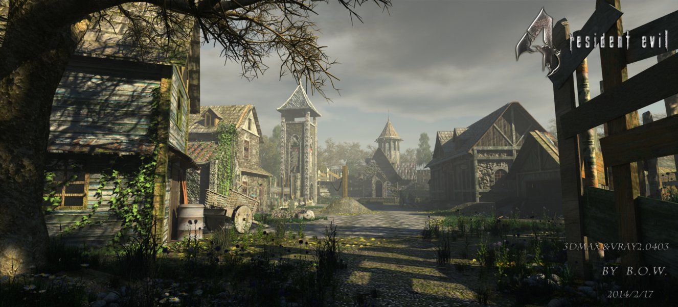 I use 3Dmax&Vray remake resident evil4 the village, New sun, New sky, New Architecture, New atmosphere!