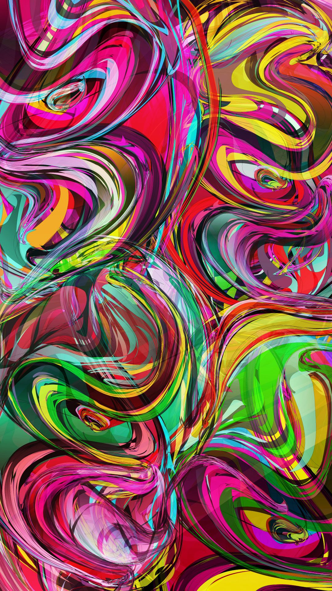Colorful Swirls Water Colors Android Wallpaper free download
