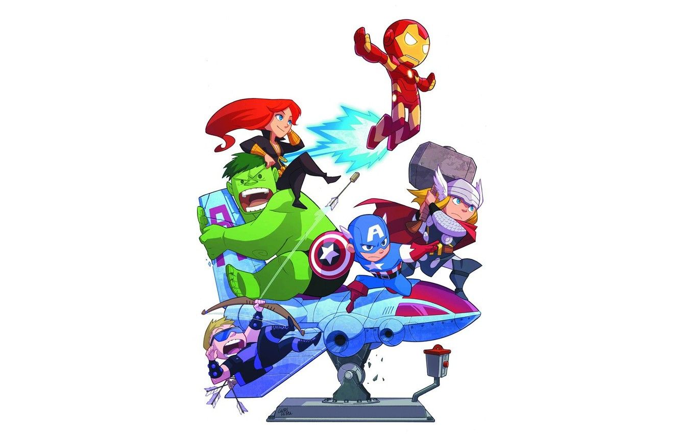 Wallpaper background, Iron Man, Captain America, Thor, Marvel Comics, Black Widow, The Avengers, Hawkeye, The Hulk image for desktop, section фантастика