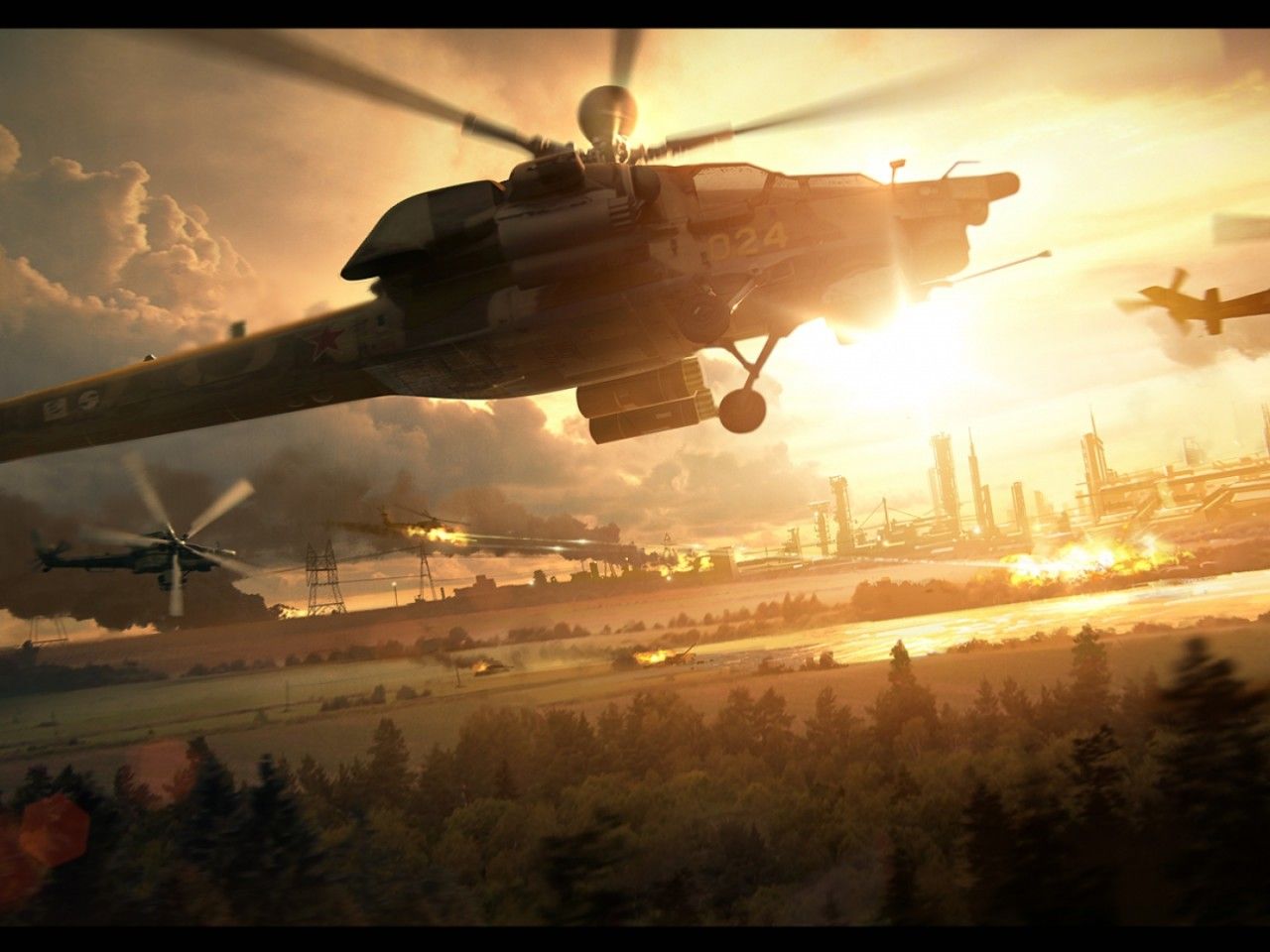 3D Attack Helicopter Wallpaper