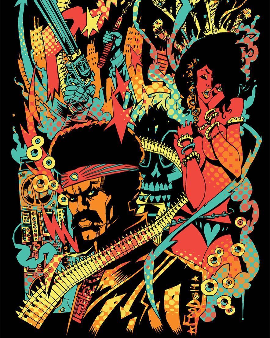I AM Smiling.' Black Dynamite T Shirt Design For And A Couple Years Ago. Colors. Psychedelic Art, Black Dynamite, Pinball Art