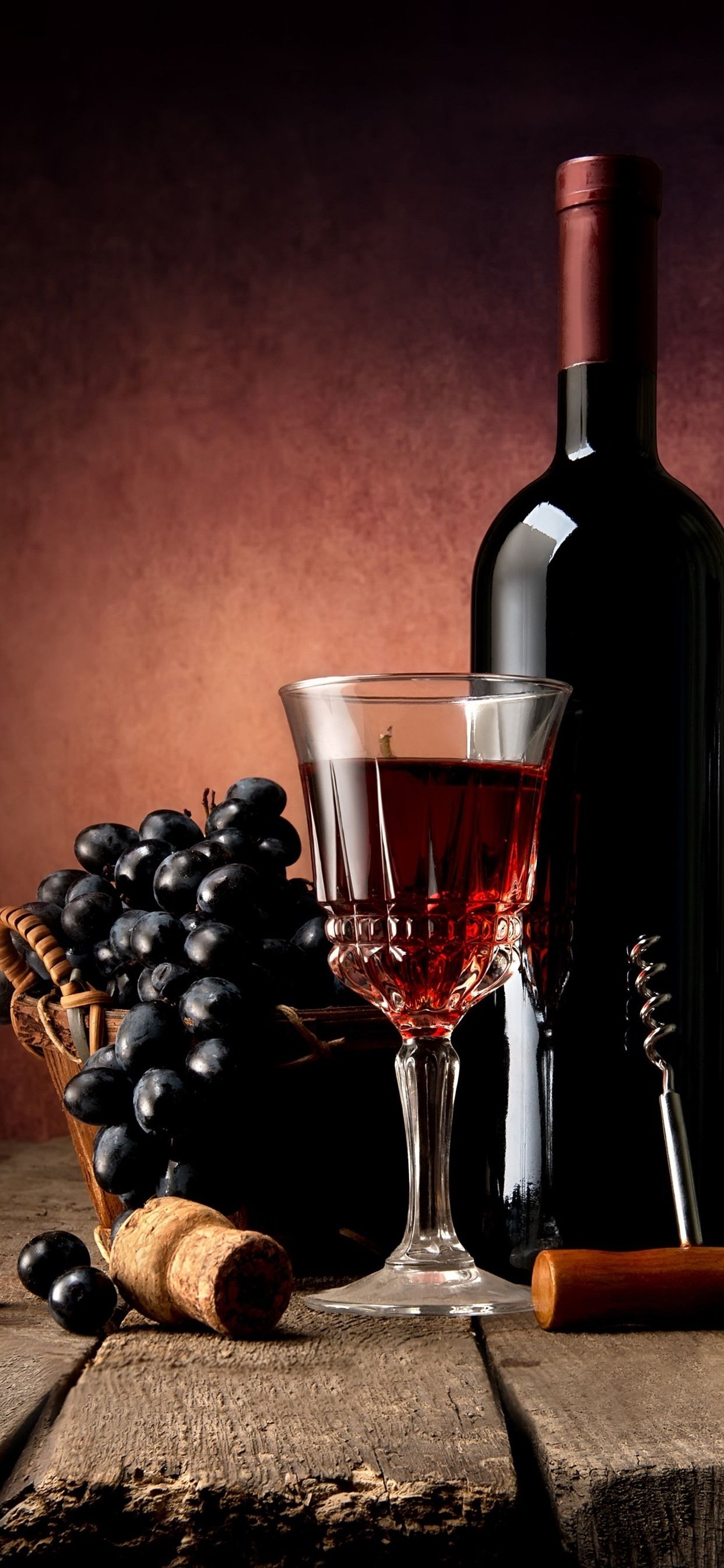 Wallpaper Red wine, grapes, bottle, glass cup 3840x2160 UHD 4K Picture, Image