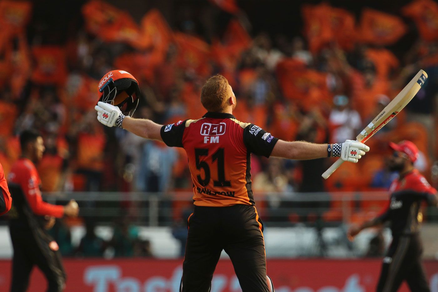Jonny Bairstow lets it sink in after getting his maiden IPL ton