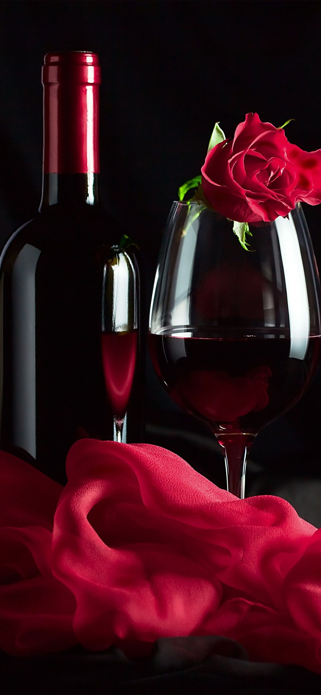 Wallpaper Red wine, rose, silk, romantic 3840x2160 UHD 4K Picture, Image