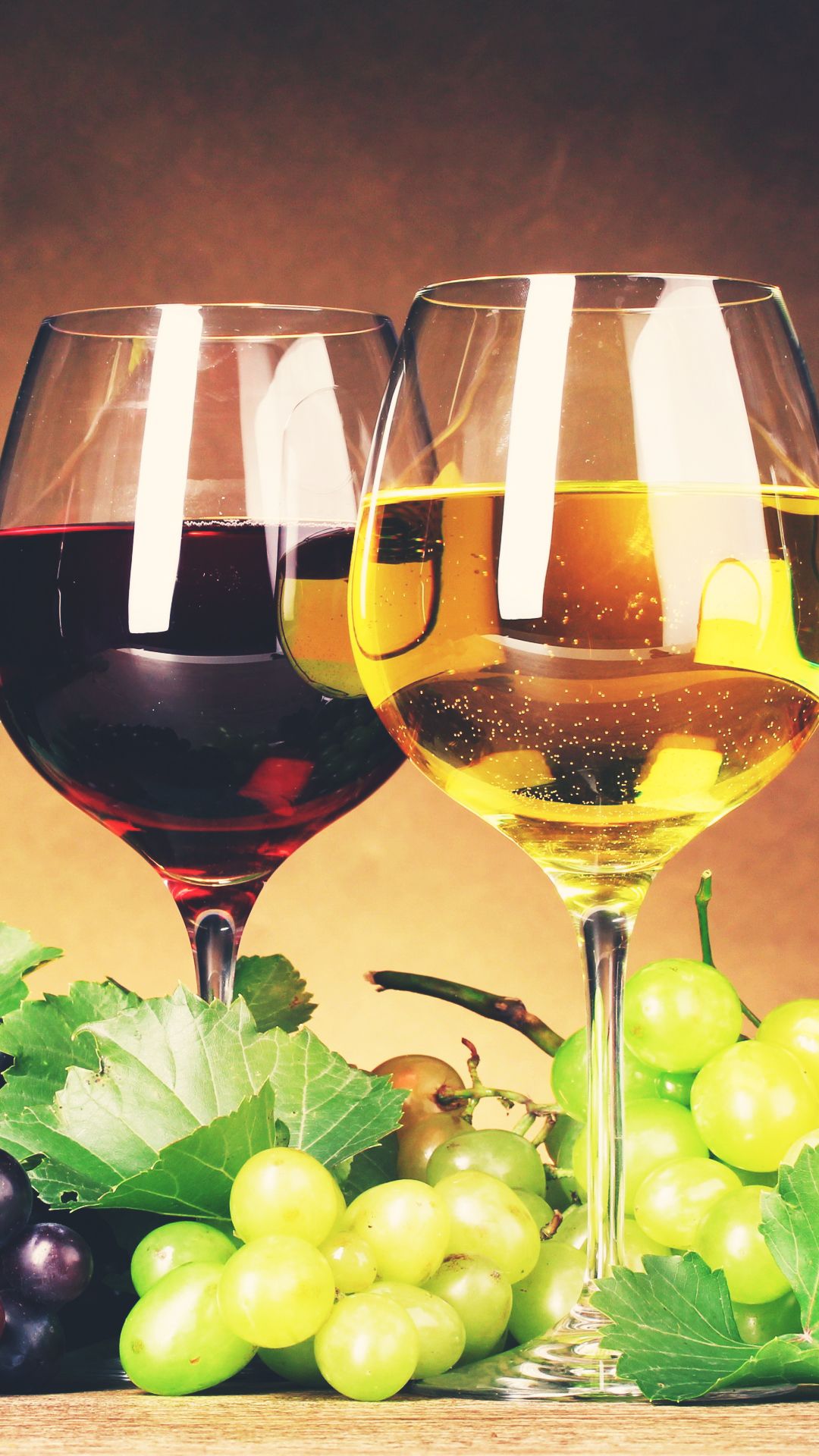 Red White Wine Glasses Grapes Android Wallpaper free download