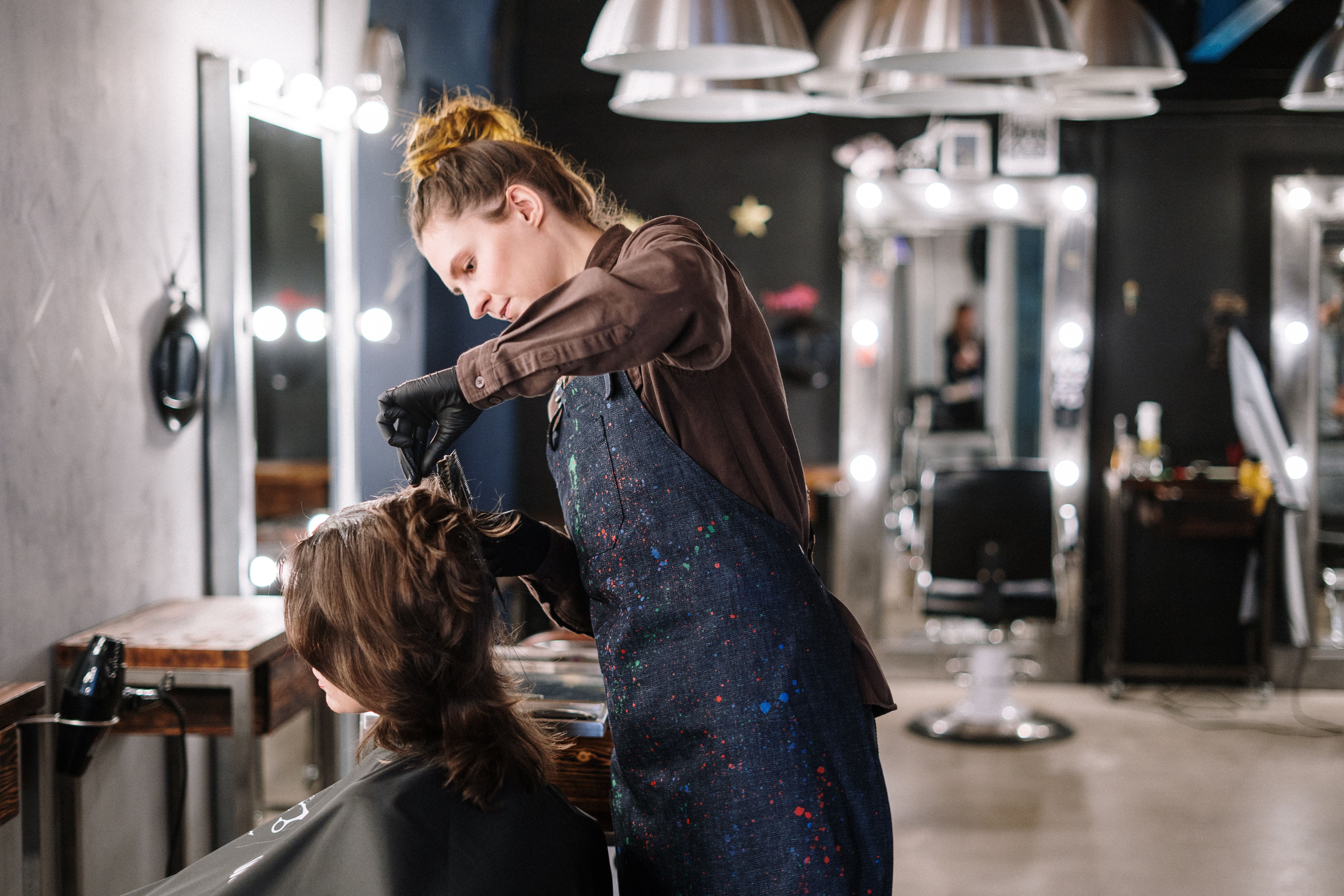 Woman Getting a Haircut · Free