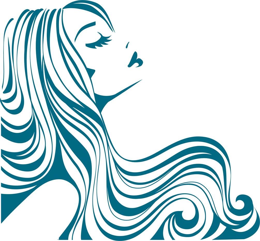 Flowing Hair Silhouette Clipart Image. Hair art, Woman silhouette, Hair and beauty salon