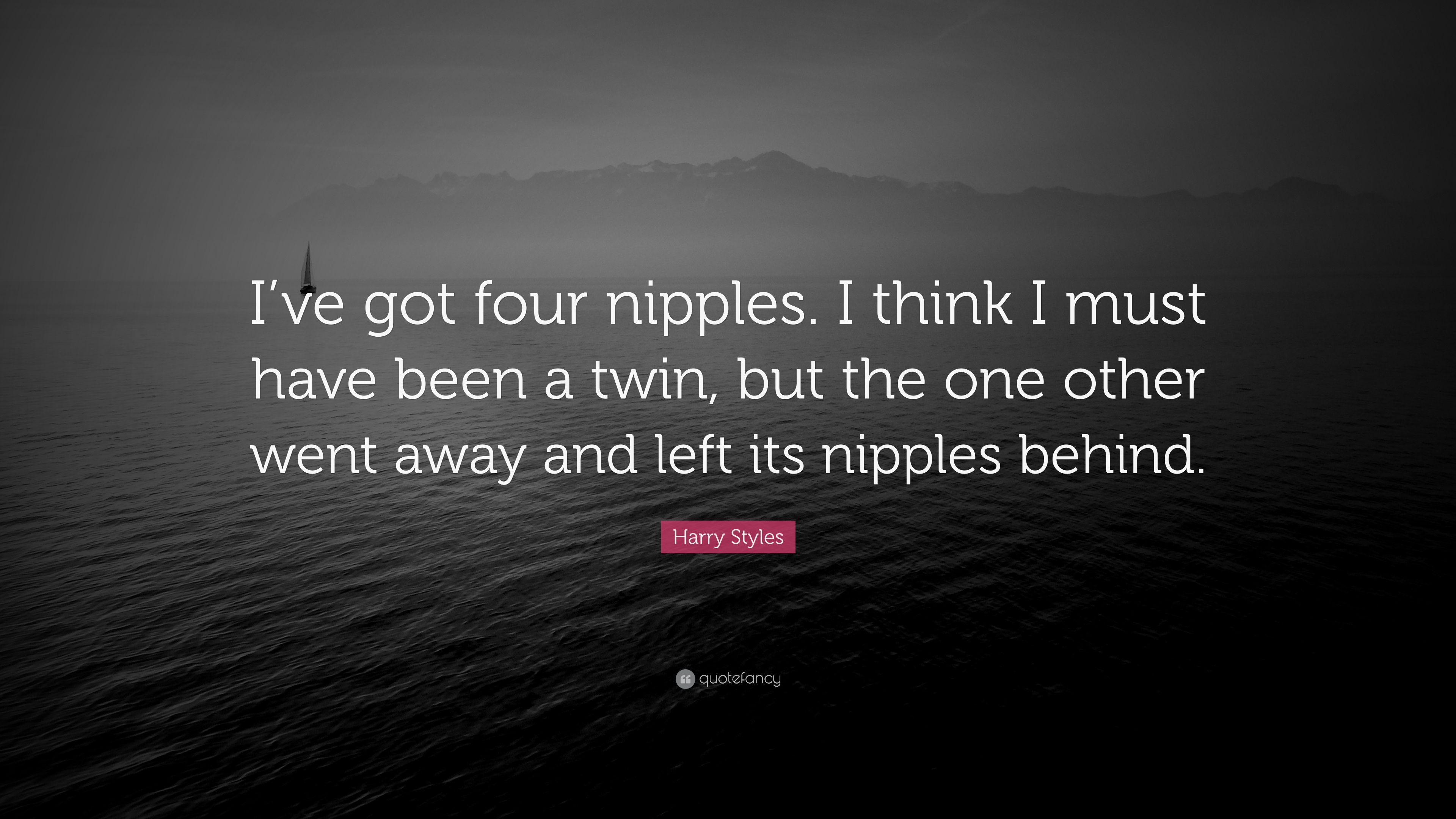 Harry Styles Quote: “I've got four nipples. I think I must have been a twin, but the one other went away and left its nipples behind.” (10 wallpaper)
