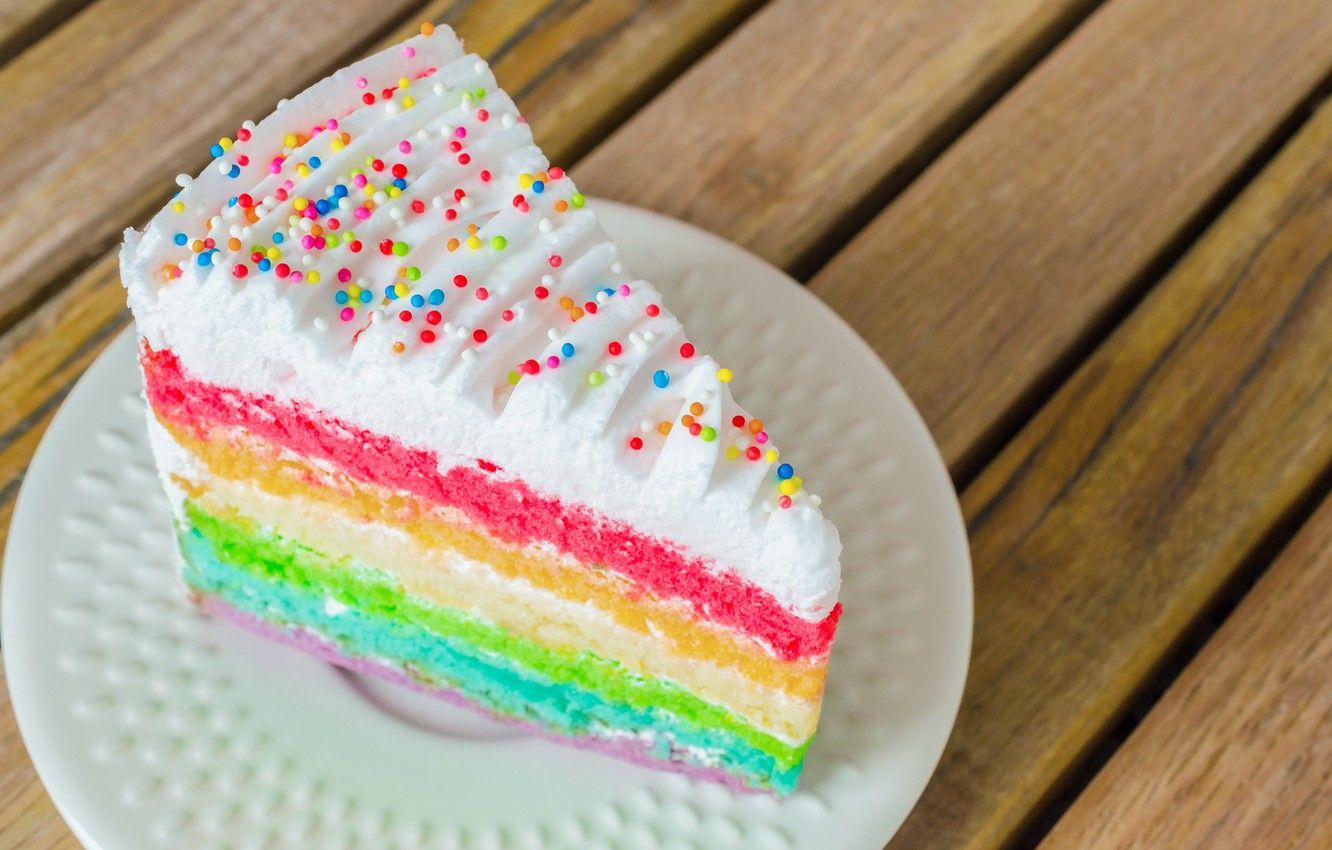 Wallpaper rainbow, colorful, cake, rainbow, cake, Happy, Birthday, Birthday image for desktop, section еда