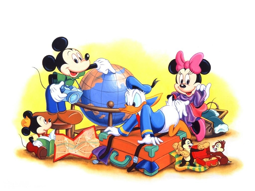 Yellow Wallpaper: Mickey Mouse and Friends Wallpaper