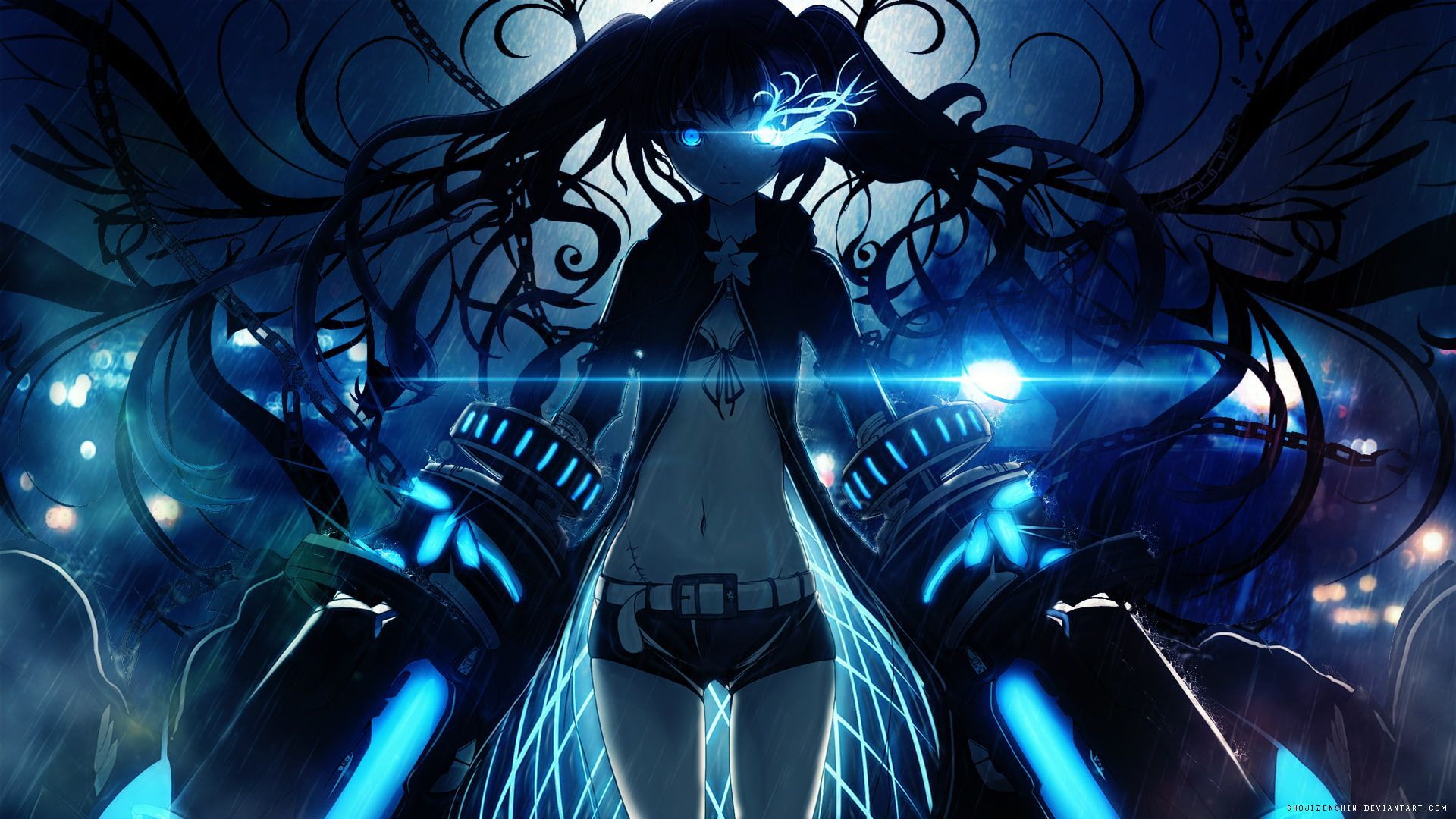 Anime Black Blue Wallpapers - Wallpaper Cave