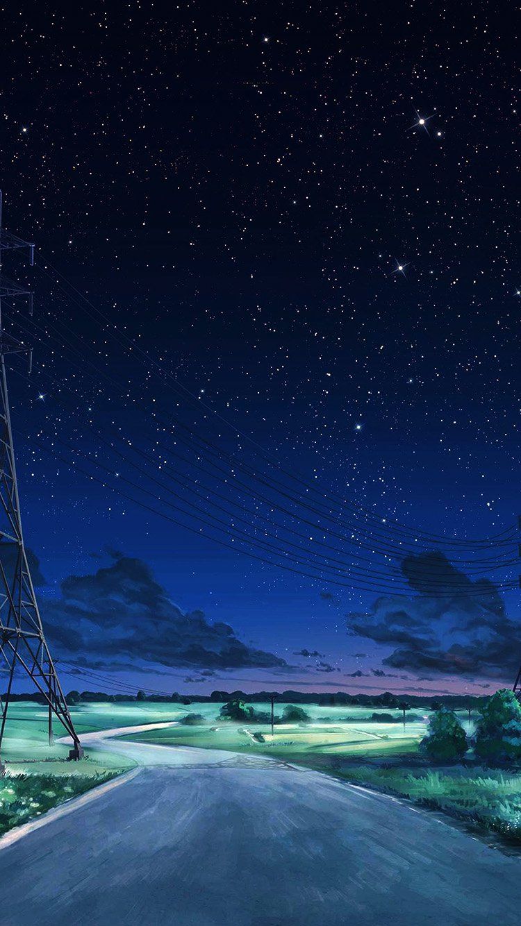iPhone wallpaper. arseniy chebynkin night sky star blue illustration art anime dark