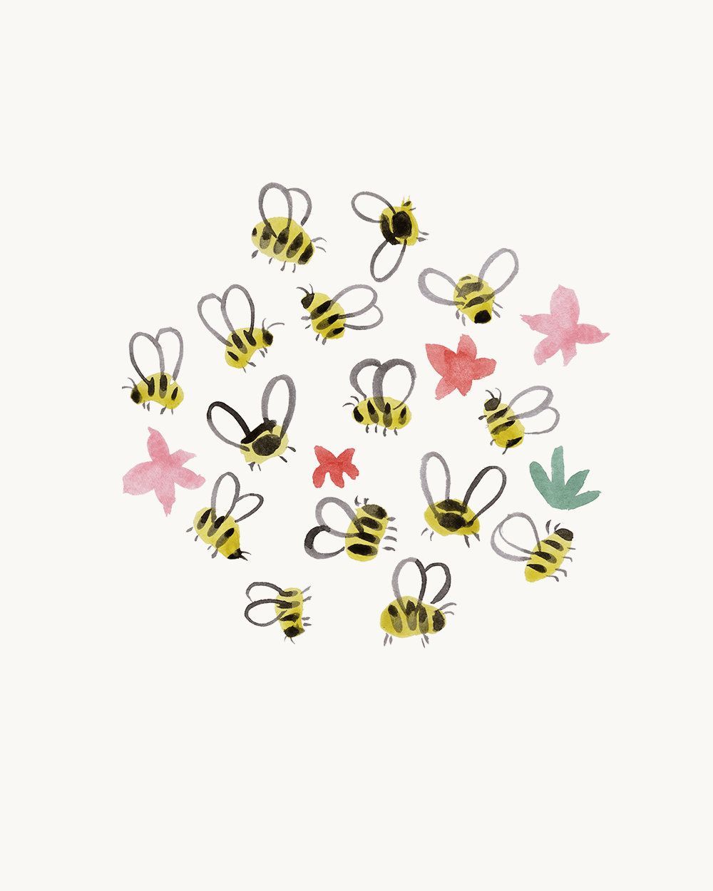 Worker Bee Save The Bees Manchester Bee Print A4 A5. Etsy. Bee Print, Save The Bees, Bee Illustration