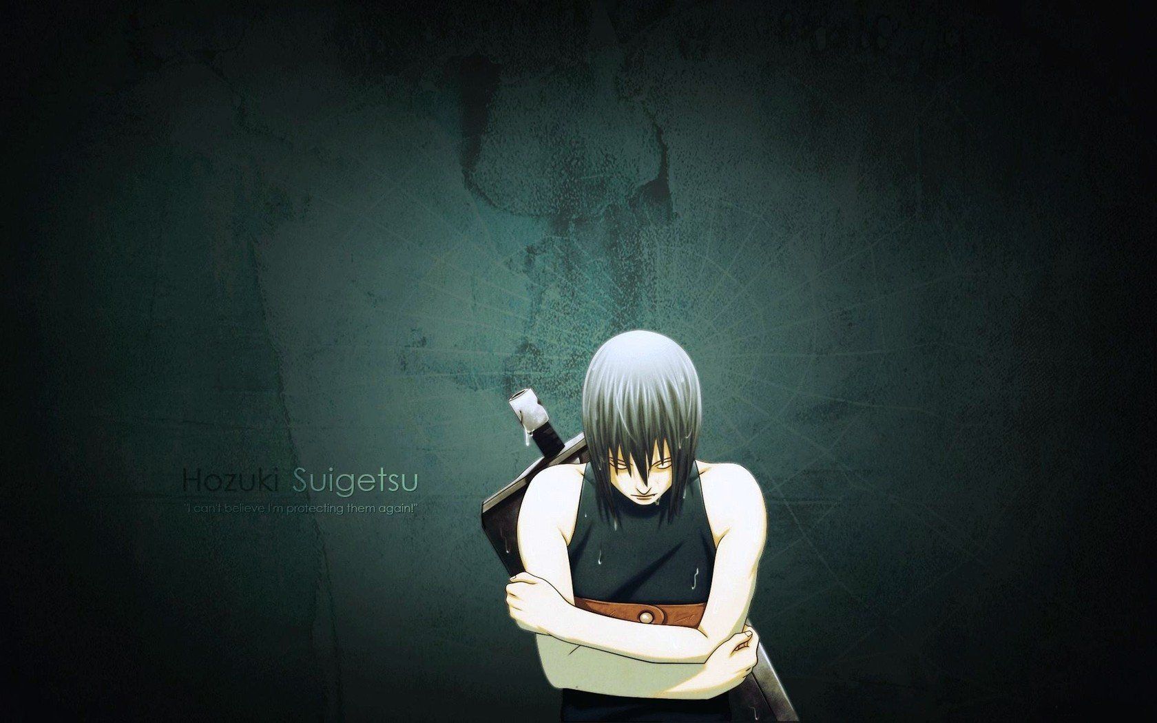 Quotes Naruto: Shippuden water drops anime boys closed eyes protecting dark background green background arms crossed Suigetsu Hozuki silver hair wallpaperx1050