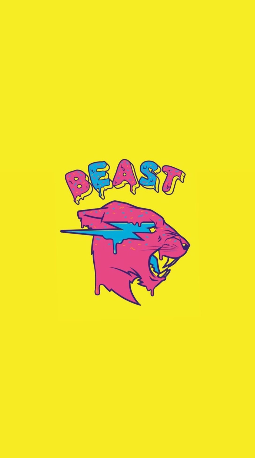 Download Mr Beast Logo With Neon Triangle Wallpaper