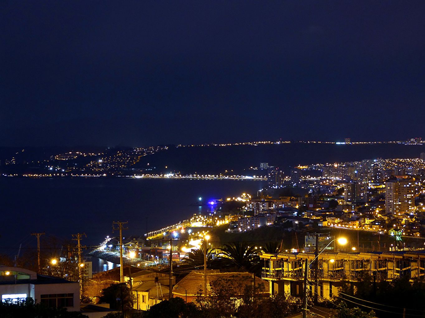 Picture Chile Valparaiso Night Cities Houses