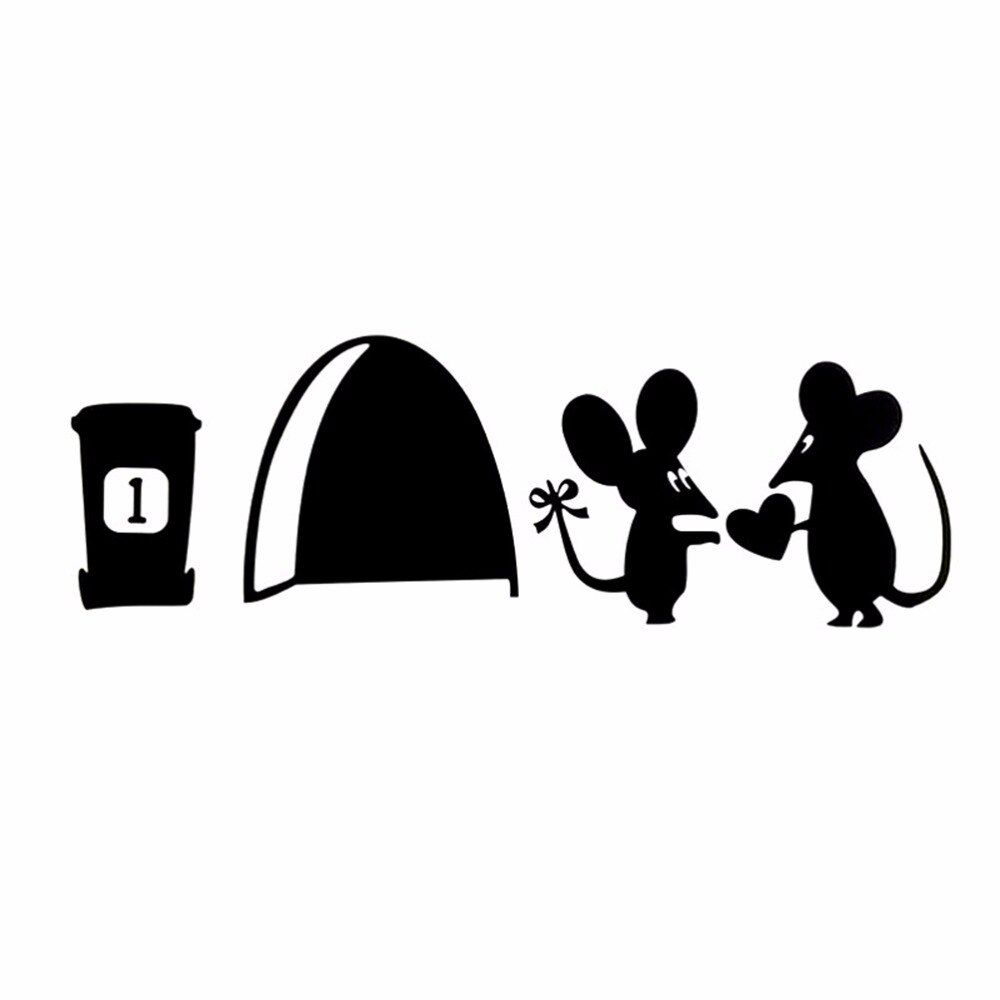 3D Funny creative Mouse hole wall stickers rat hole cartoon Wallpaper wall stickers bedroom living room mice wall Decals. wallpaper wall. 3D 3Dwallpaper bedroom