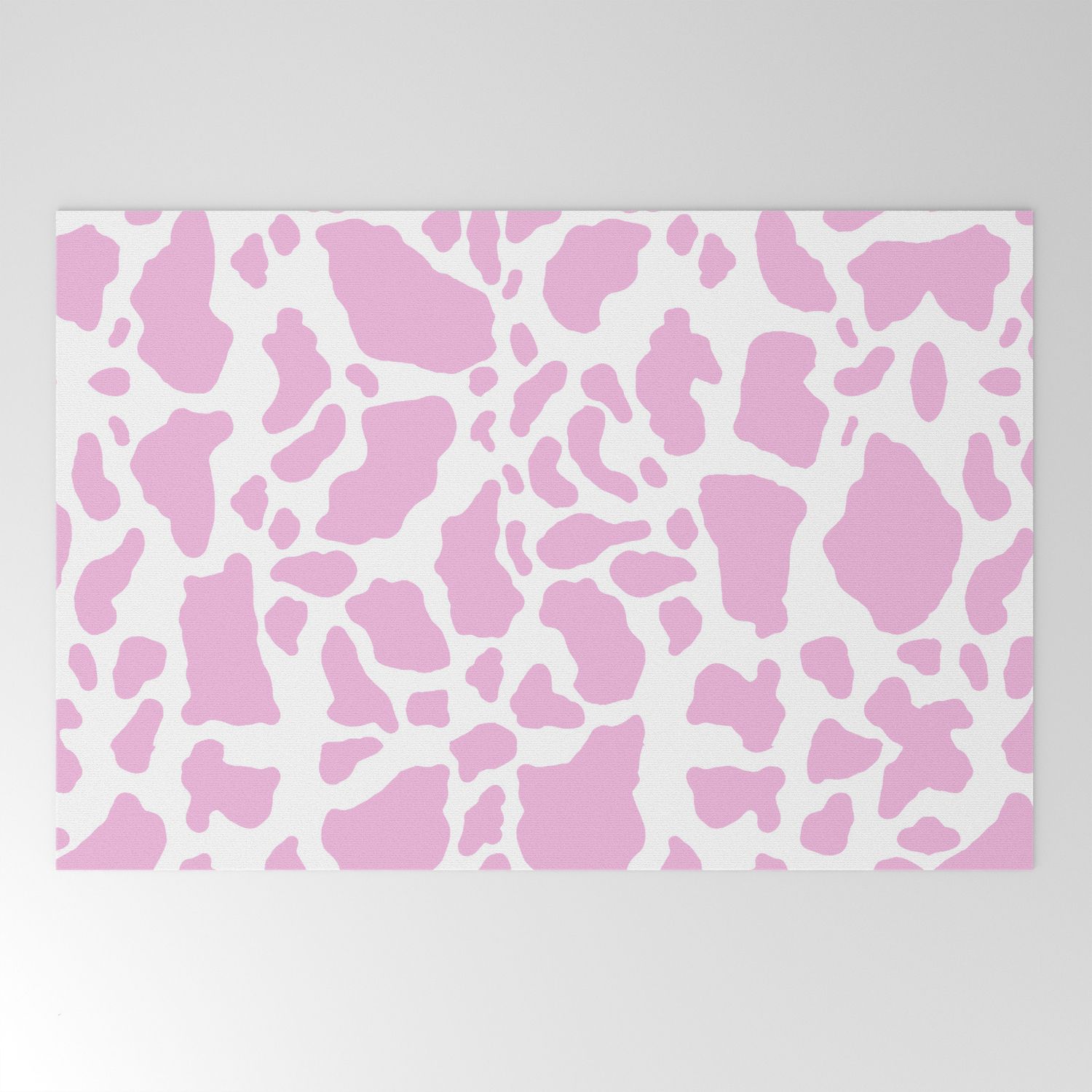 White Pink Cow Print Welcome Mat