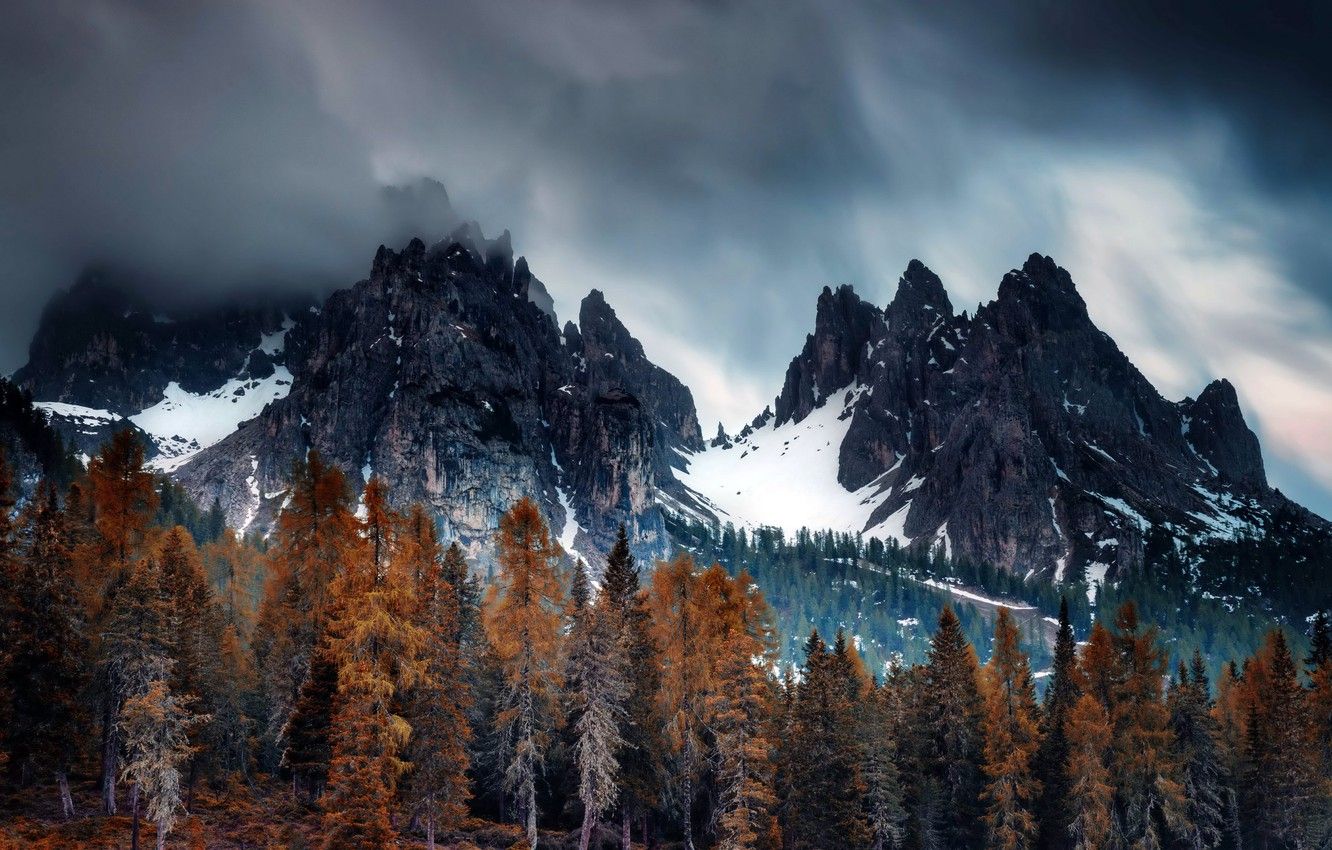 Wallpaper autumn, mountains, fog image for desktop, section природа