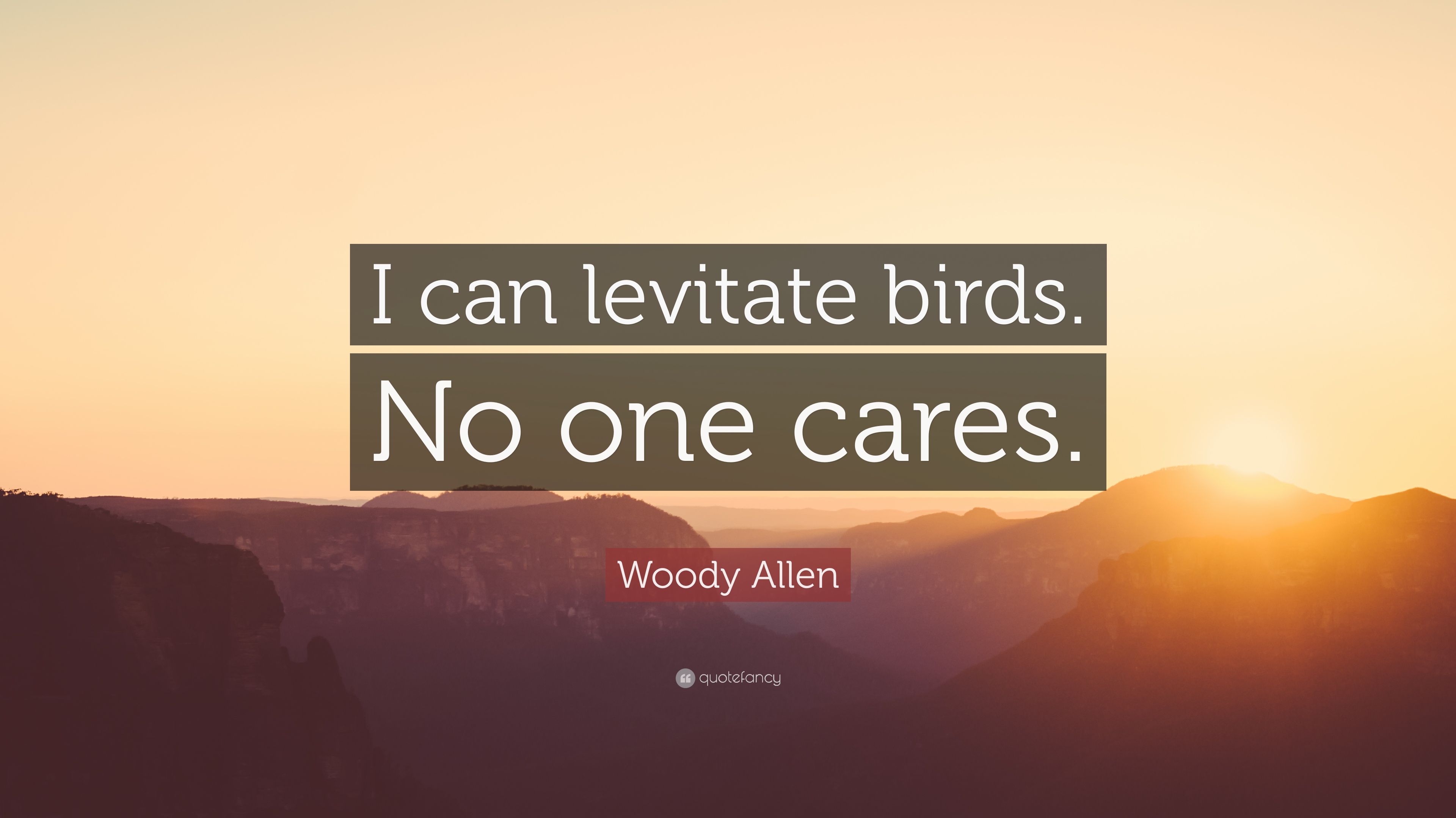 Woody Allen Quote: “I can levitate birds. No one cares.” (10 wallpaper)