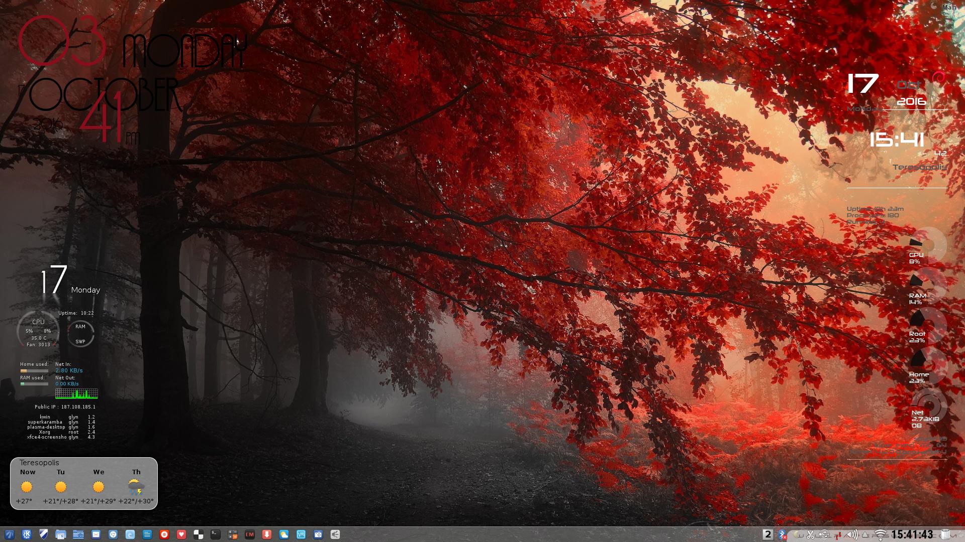 Wallpaper of the Week: Red Autumn Forest. Gizmo's Freeware