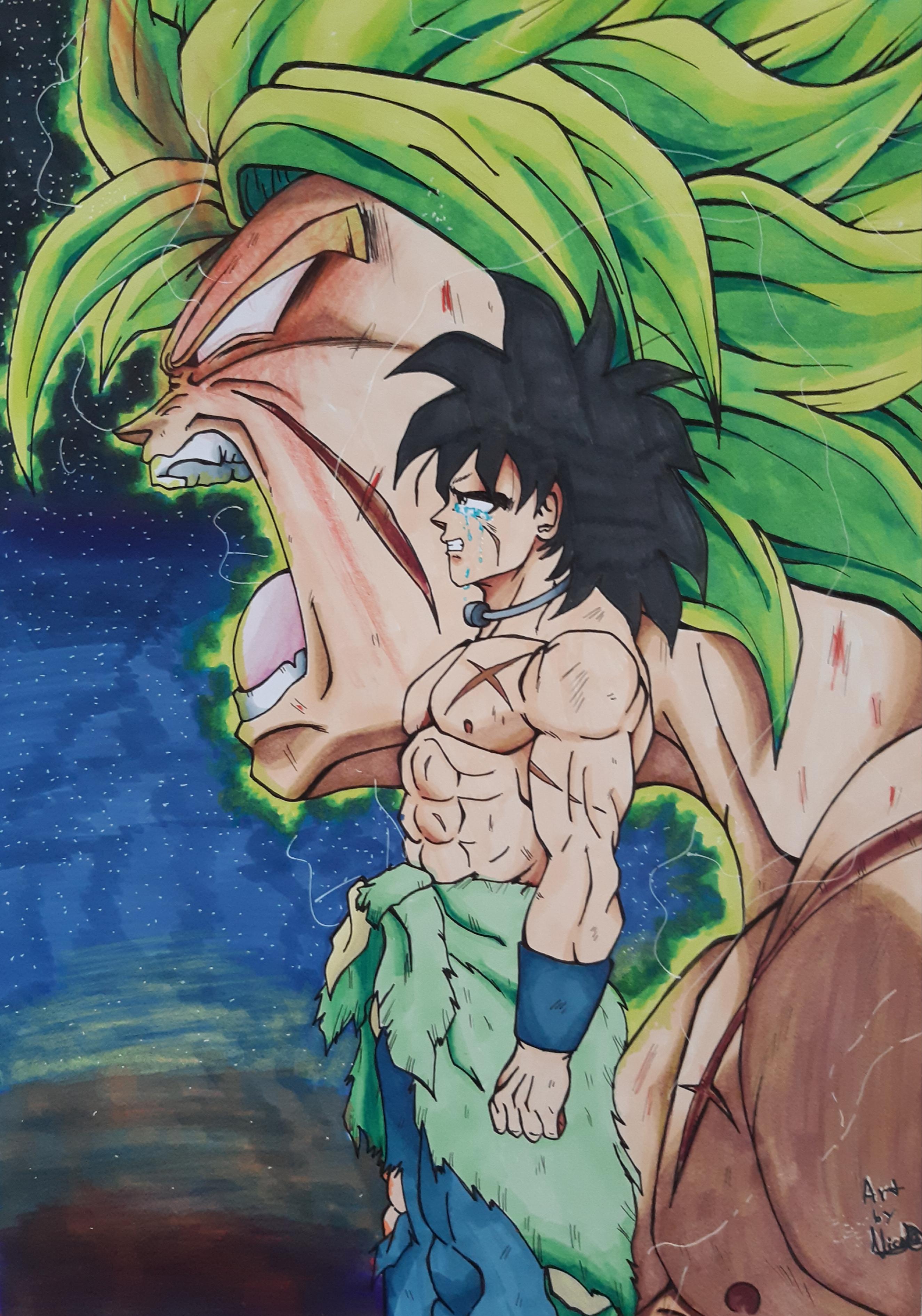 The Beast within Broly wallpaper drawn