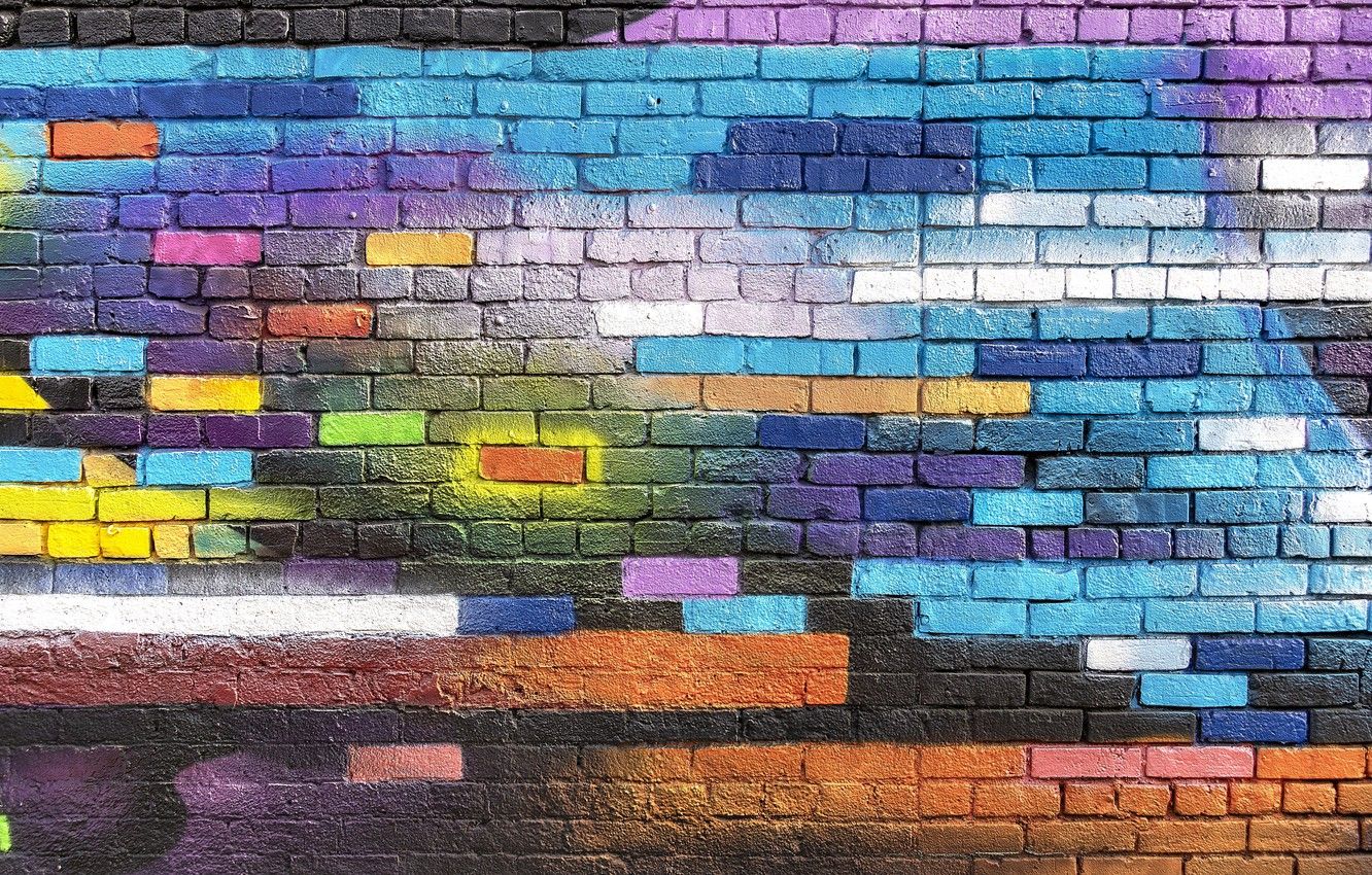 Wallpaper colorful, wallpaper, wall, graffiti, textures, paint, brick, street art, 4k ultra HD background image for desktop, section текстуры